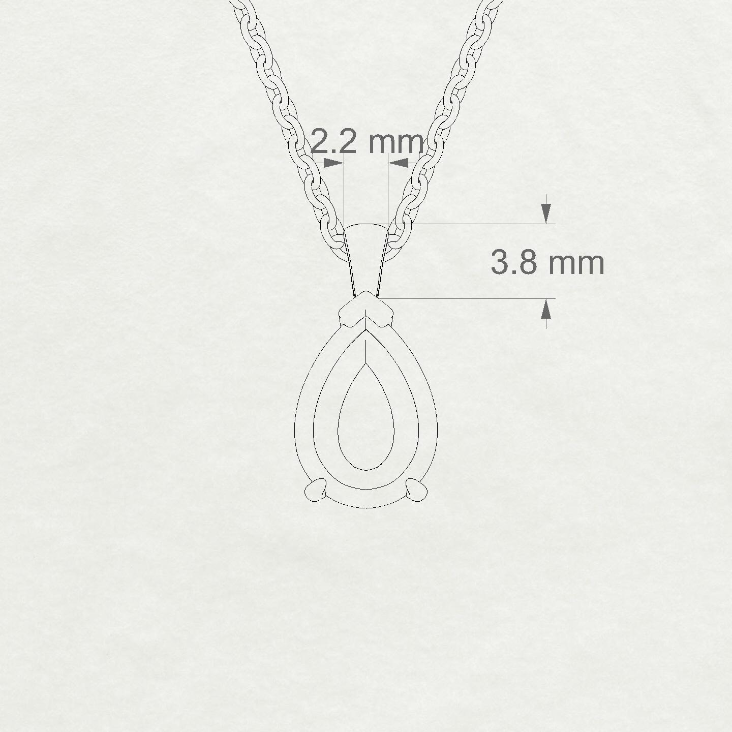 Drop Pear 2-2.99 ct | 18k White Gold Solitaire Pendant