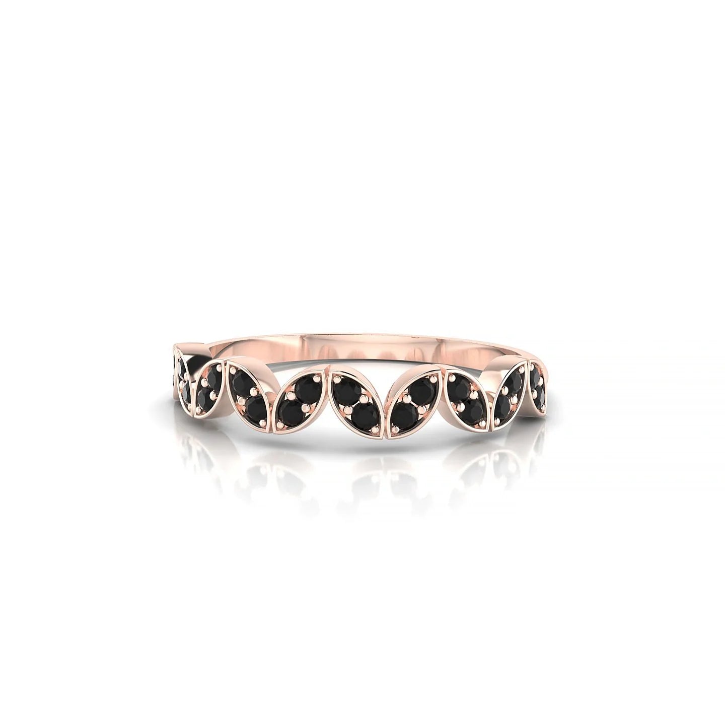 Echo | 18k Rose Gold 1.3 mm Round Black Diamond Ring