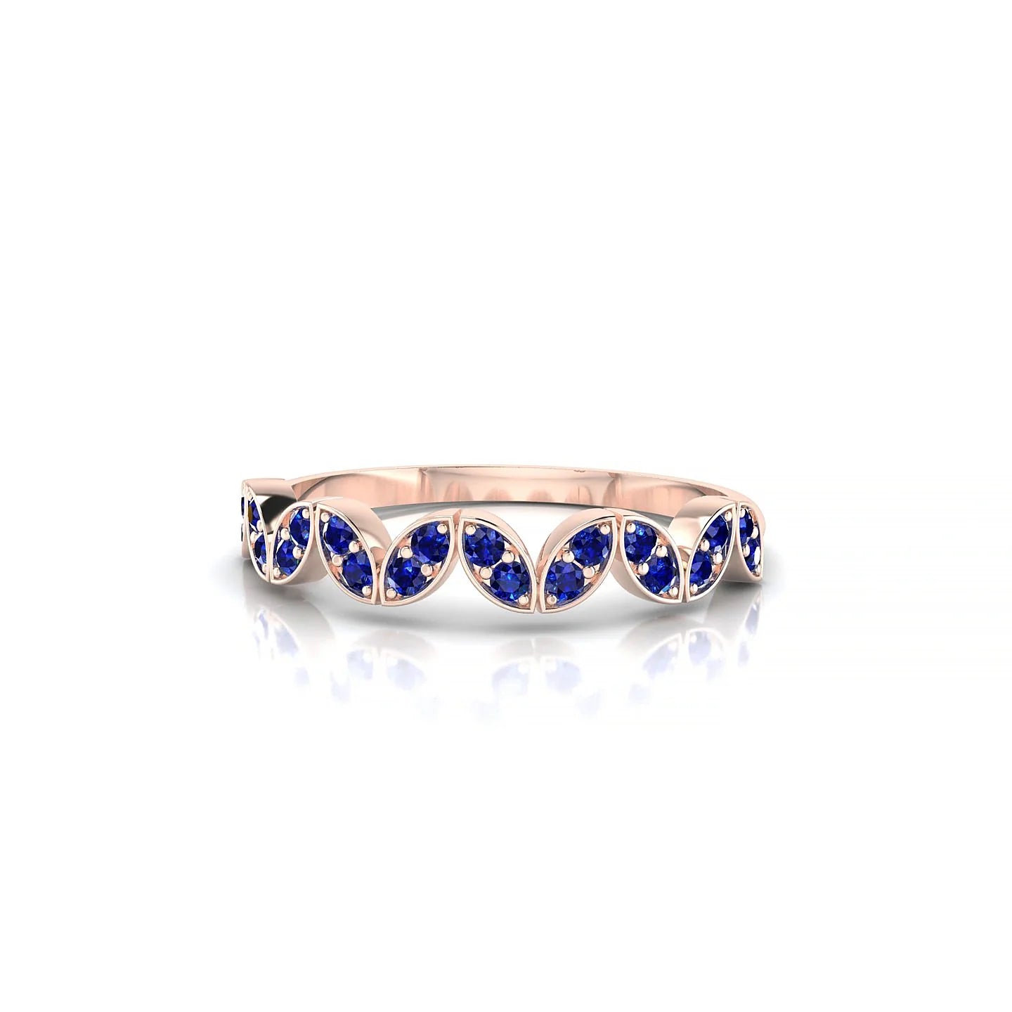 Echo | 18k Rose Gold 1.3 mm Round Sapphire Ring