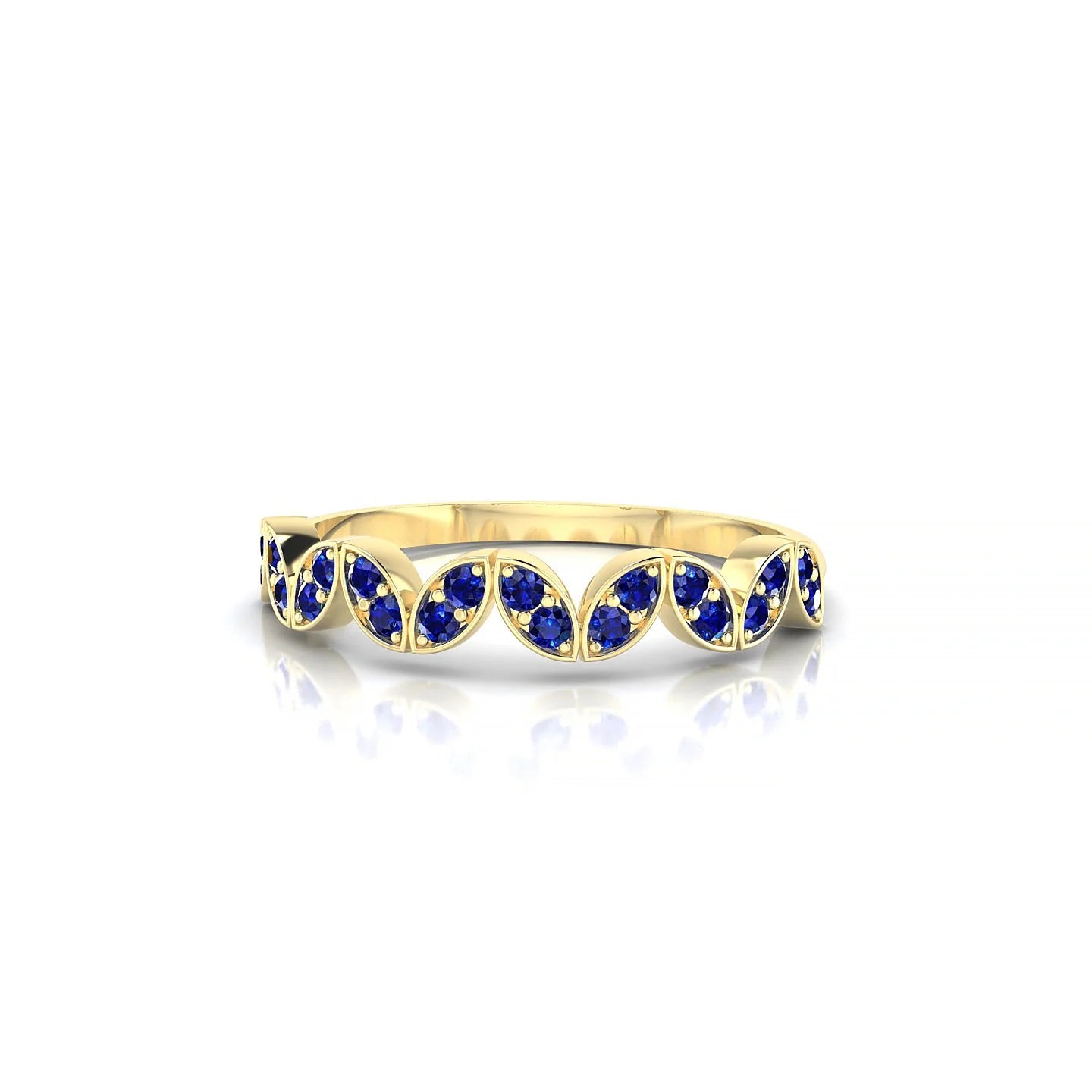Echo | 18k Yellow Gold 1.3 mm Round Sapphire Ring