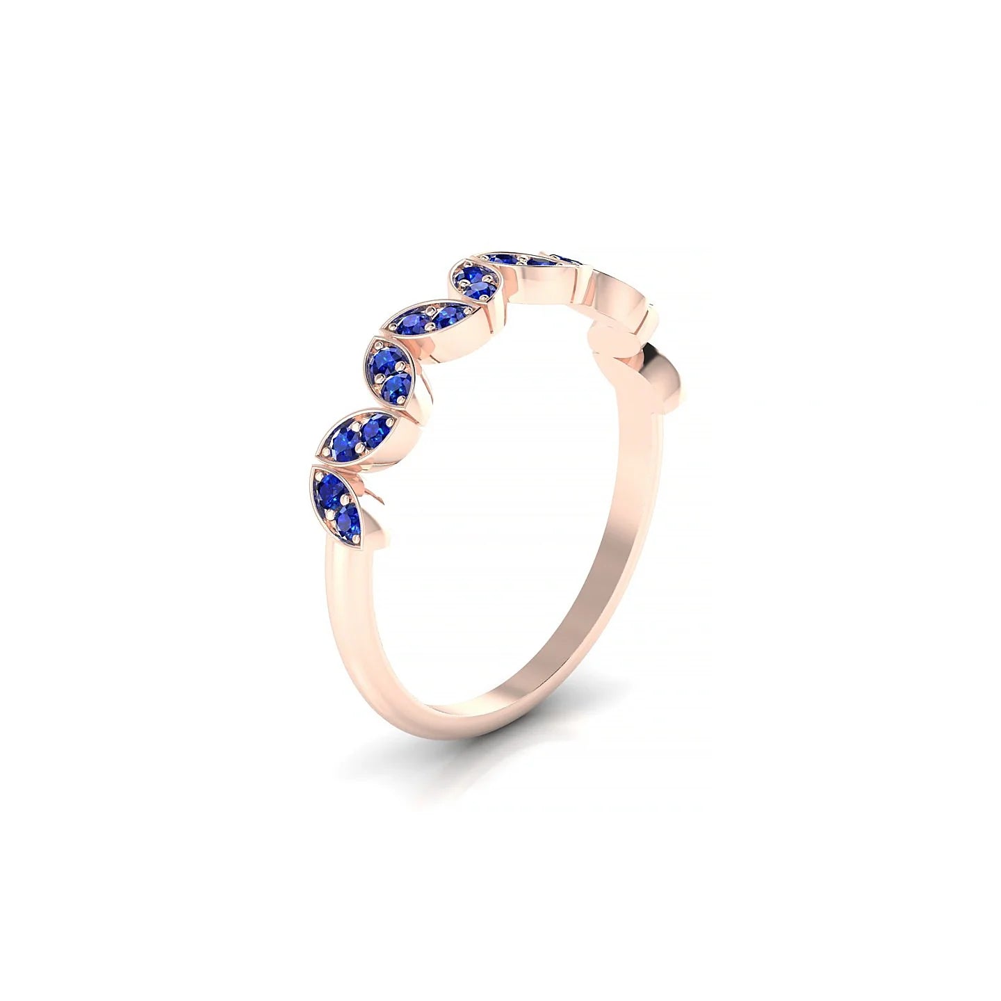 Echo | 18k Rose Gold 1.3 mm Round Sapphire Ring