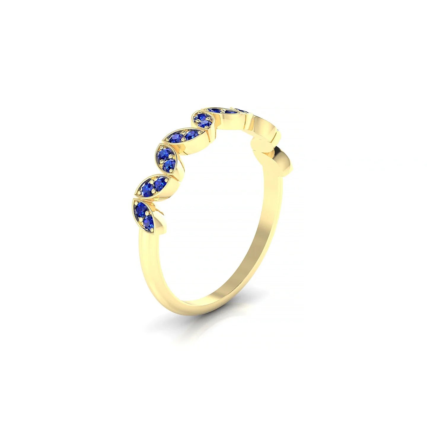Echo | 18k Yellow Gold 1.3 mm Round Sapphire Ring