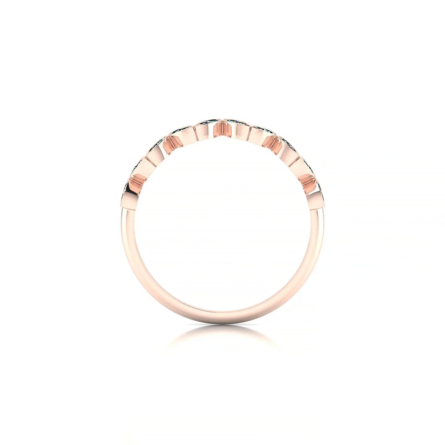 Echo | 18k Rose Gold 1.3 mm Round Emerald Ring