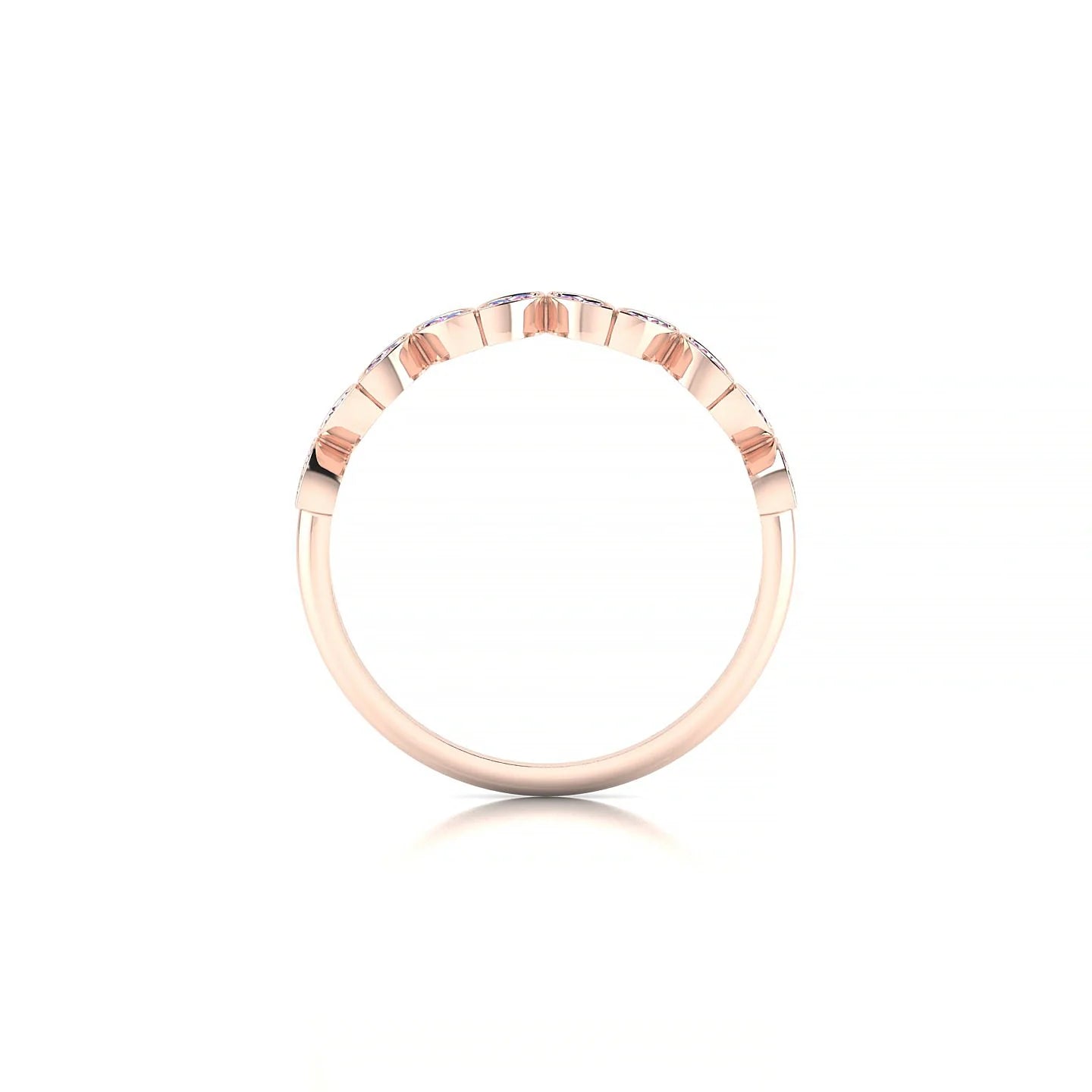 Echo | 18k Rose Gold 1.3 mm Round Pink Sapphire Ring
