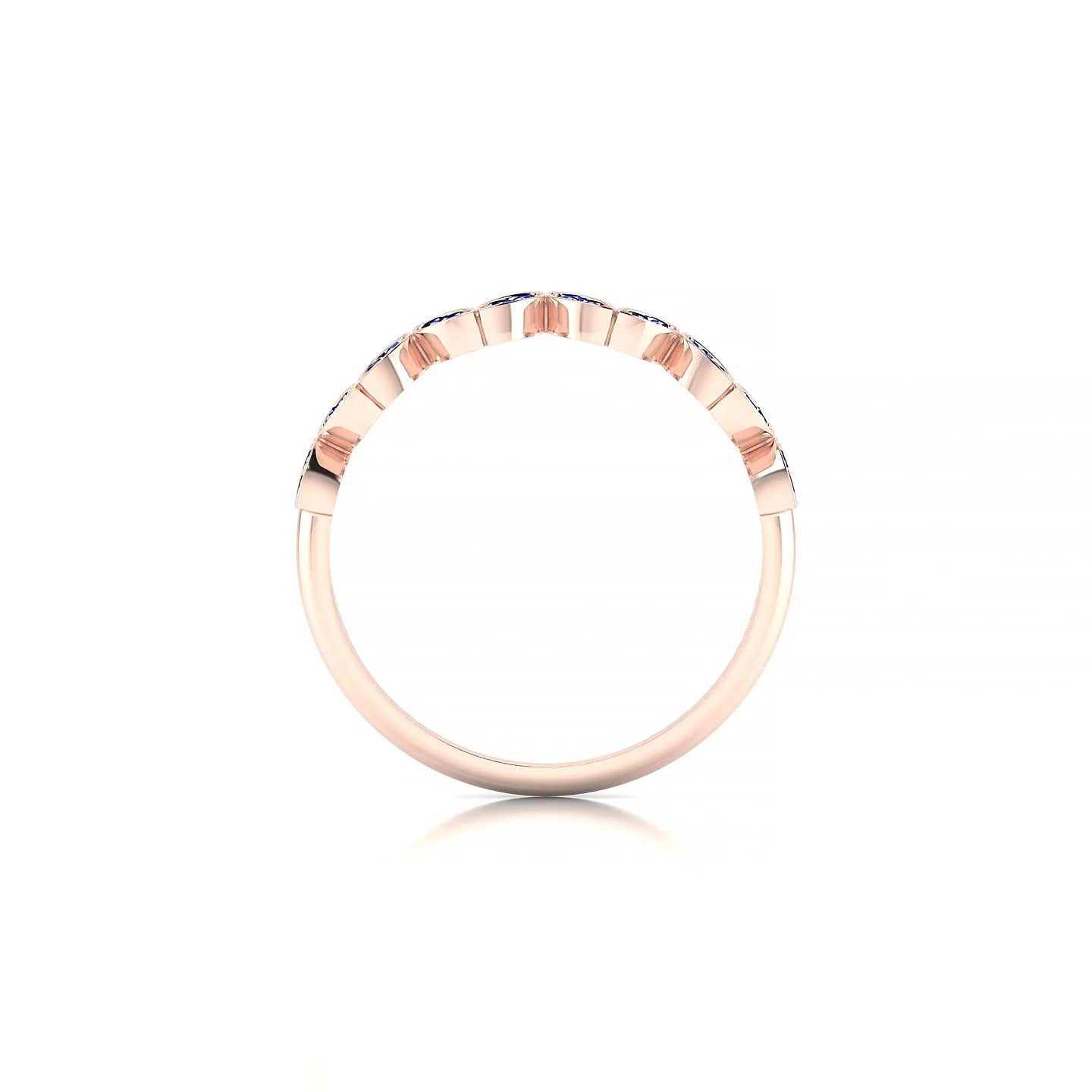 Echo | 18k Rose Gold 1.3 mm Round Sapphire Ring