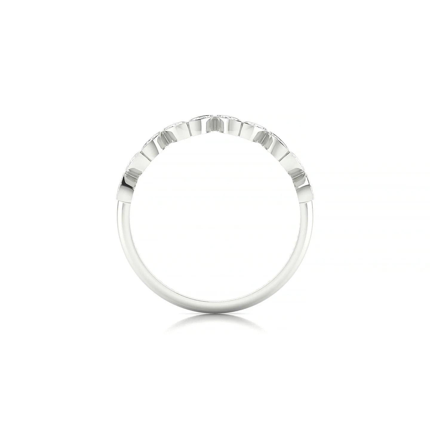 Echo | 18k White Gold 1.3 mm Round Diamond Ring
