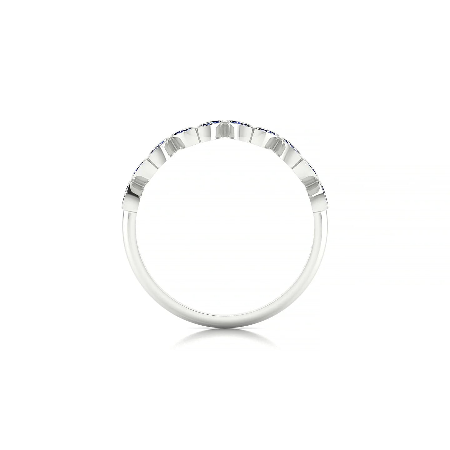 Echo | 18k White Gold 1.3 mm Round Sapphire Ring