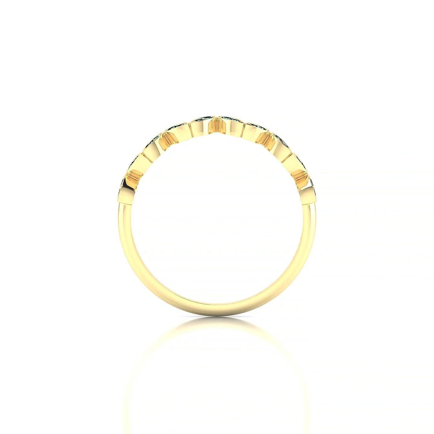 Echo | 18k Yellow Gold 1.3 mm Round Emerald Ring