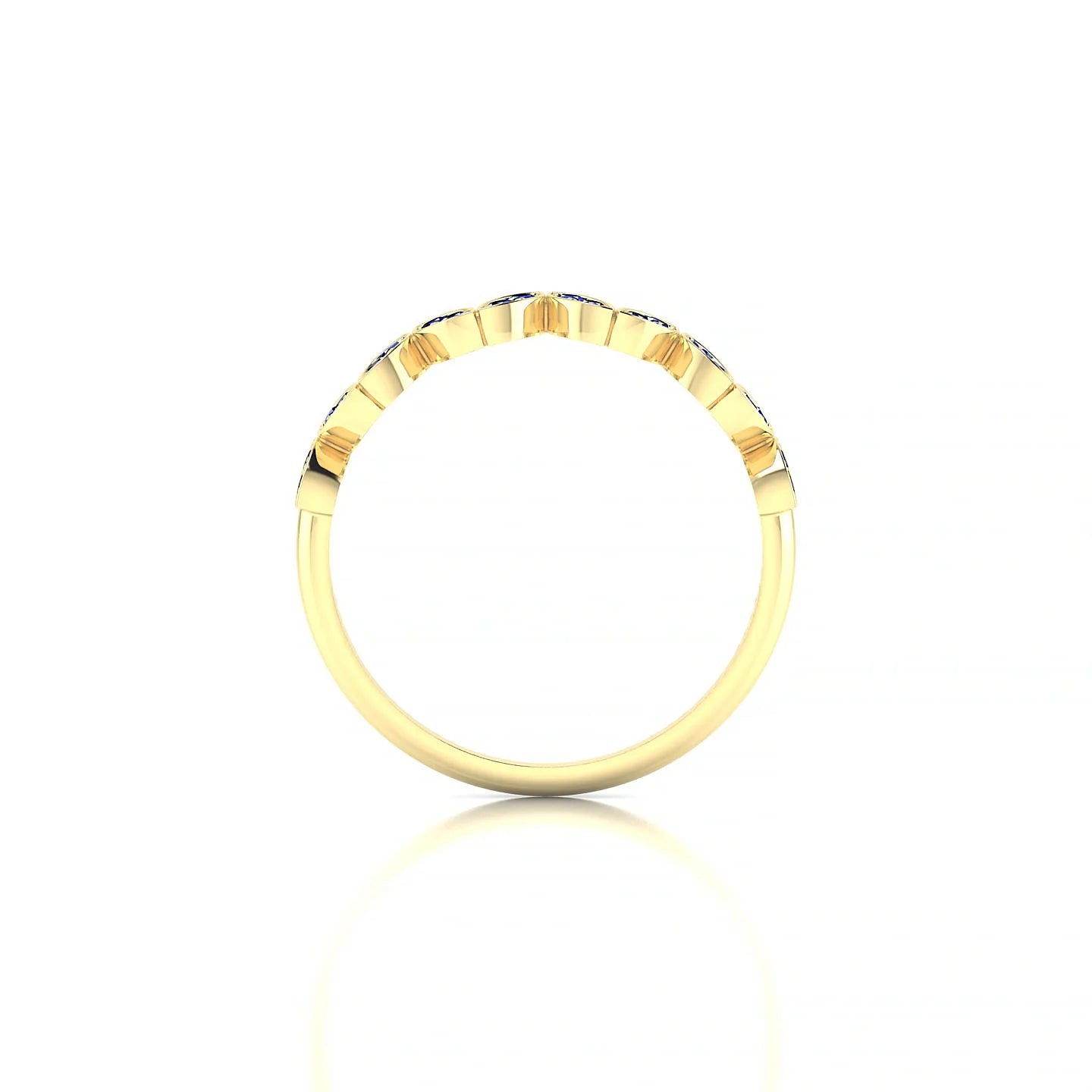 Echo | 18k Yellow Gold 1.3 mm Round Sapphire Ring