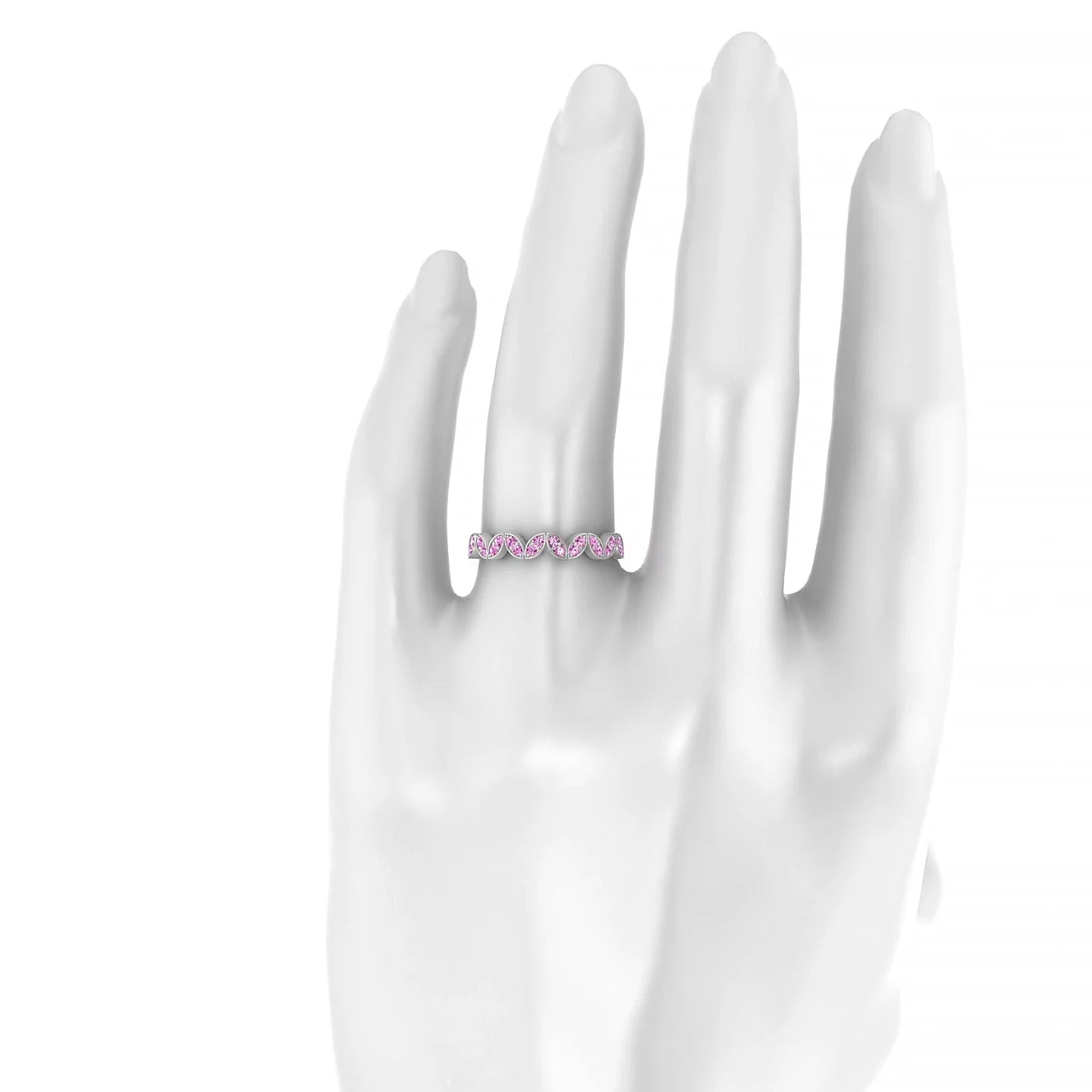 Echo | 18k White Gold 1.3 mm Round Pink Sapphire Ring