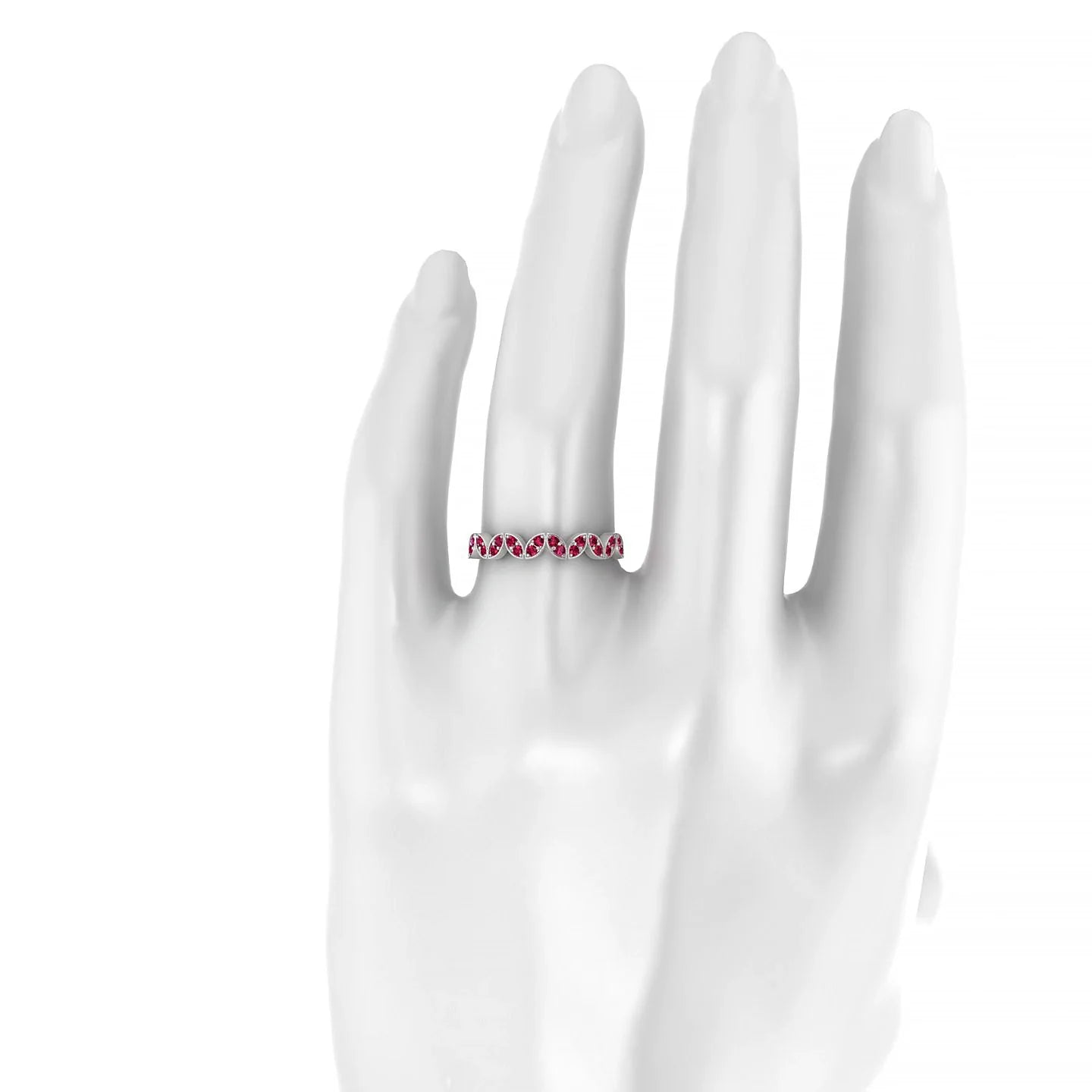 Echo | 18k White Gold 1.3 mm Round Ruby Ring