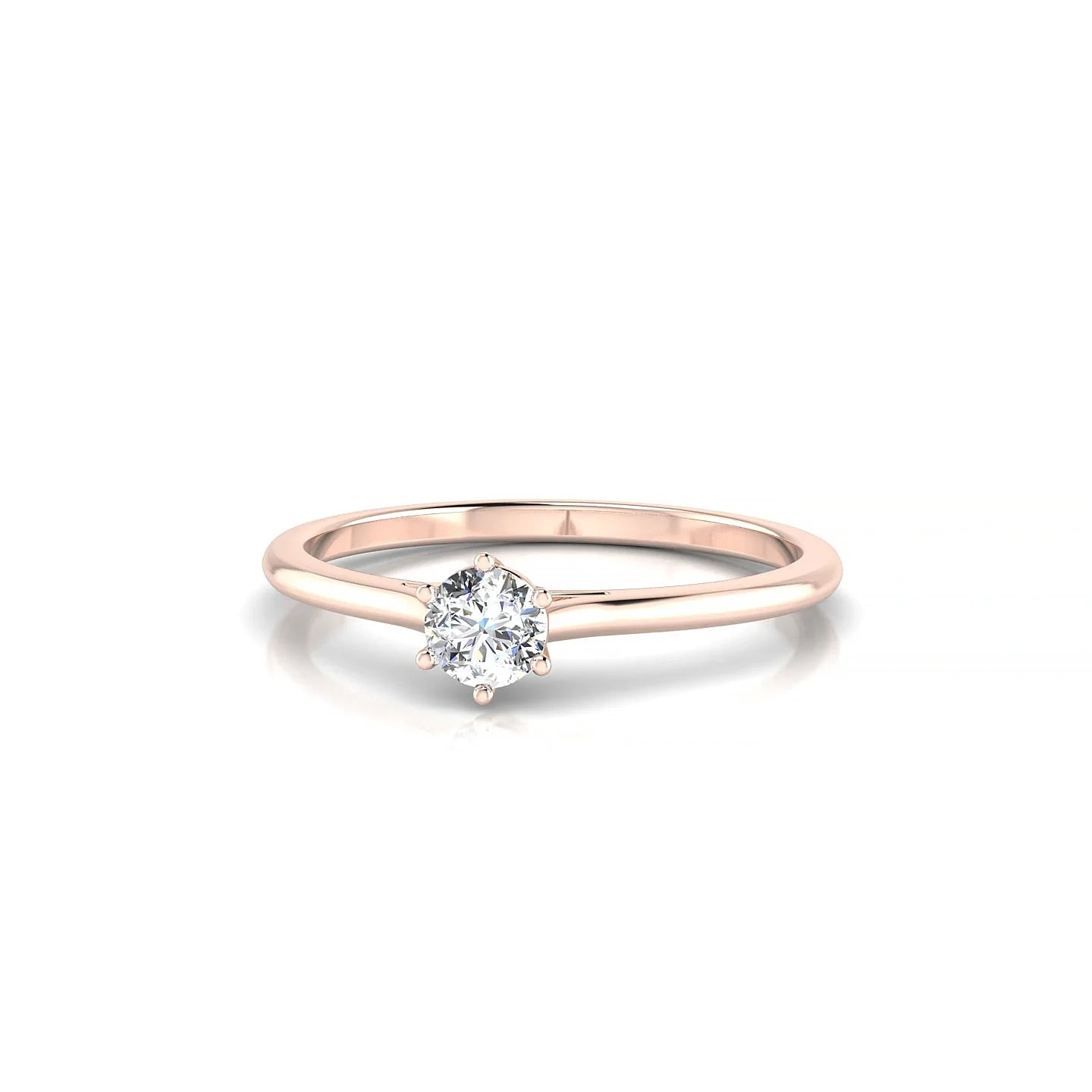 Ember | 18k Rose Gold 3.7 mm Round Diamond Ring