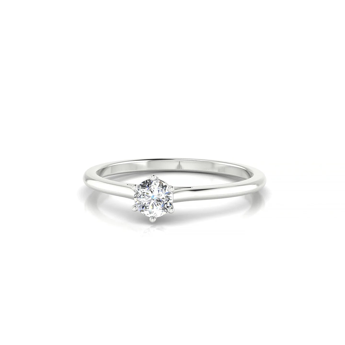 Ember | 18k White Gold 3.7 mm Round Diamond Ring