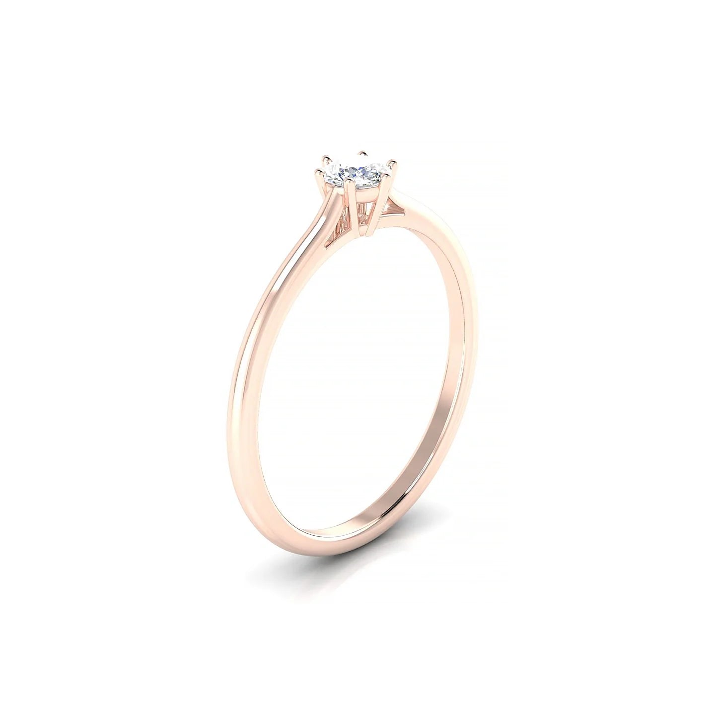 Ember | 18k Rose Gold 3.7 mm Round Diamond Ring