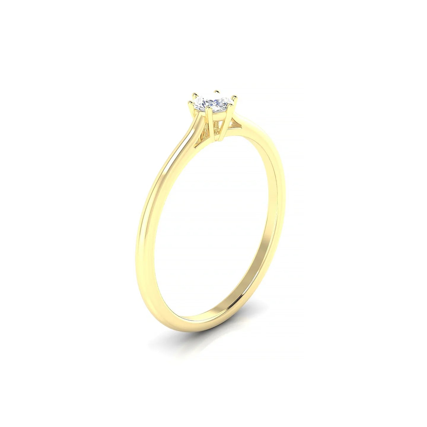 Ember | 18k Yellow Gold 3.7 mm Round Diamond Ring