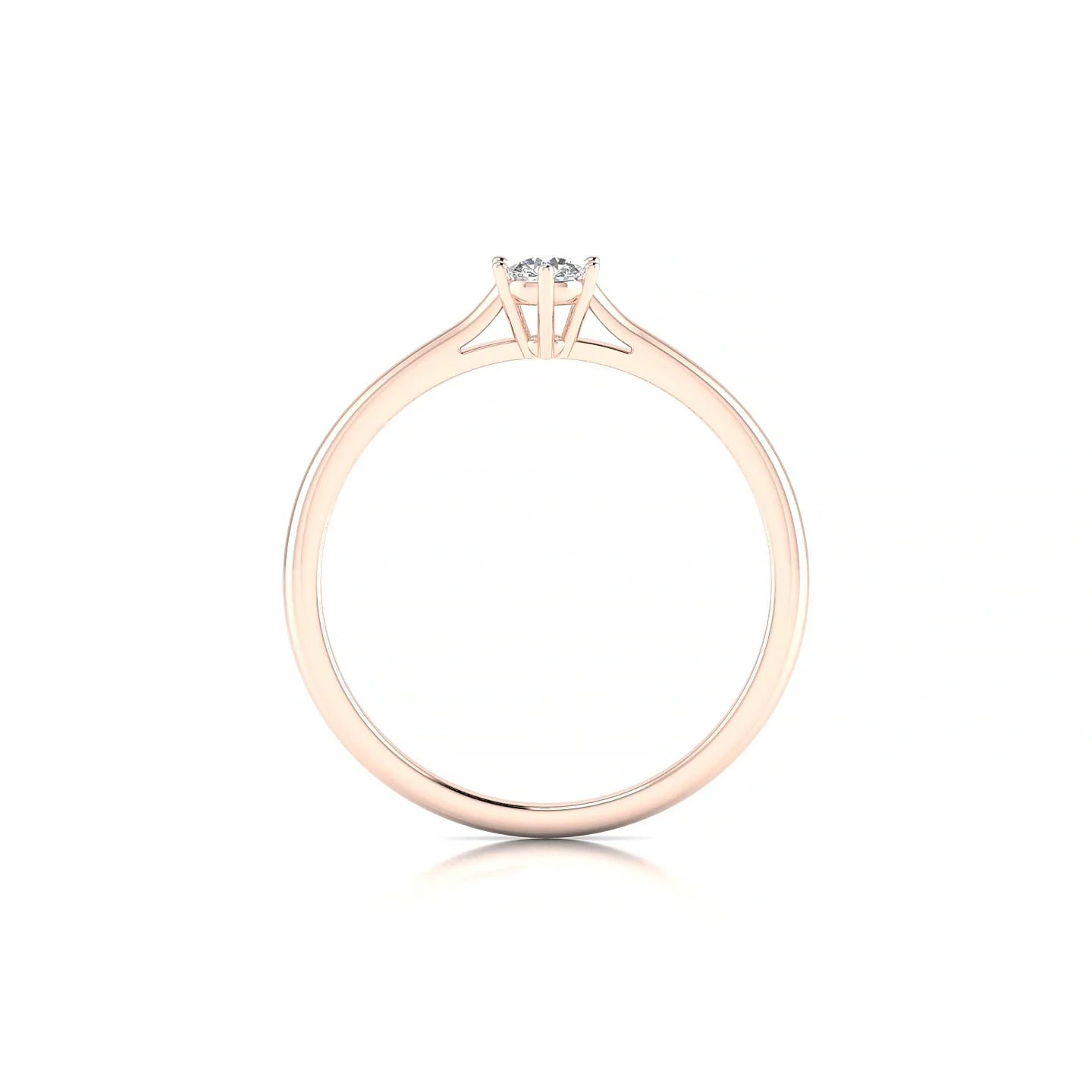 Ember | 18k Rose Gold 3.7 mm Round Diamond Ring