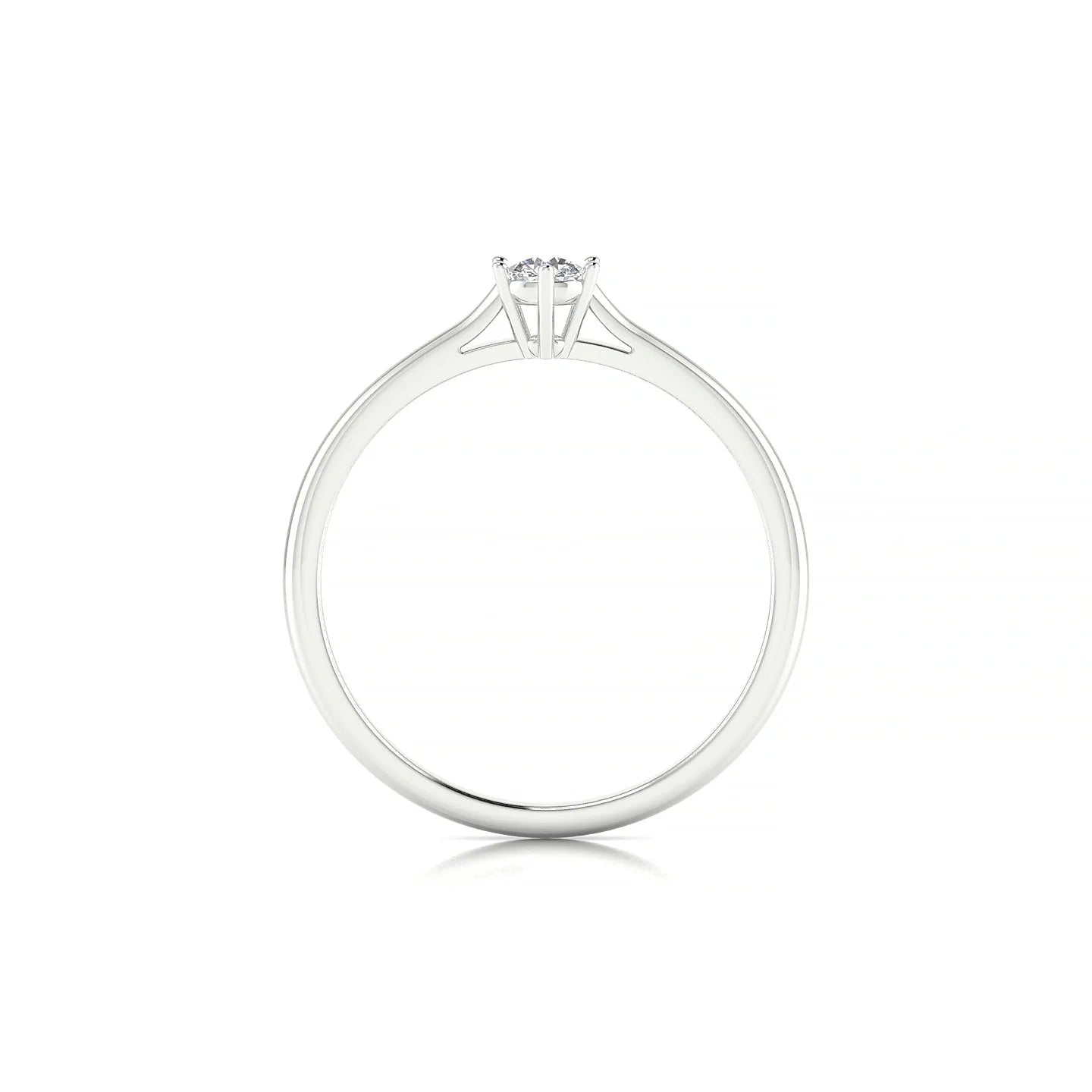 Ember | 18k White Gold 3.7 mm Round Diamond Ring