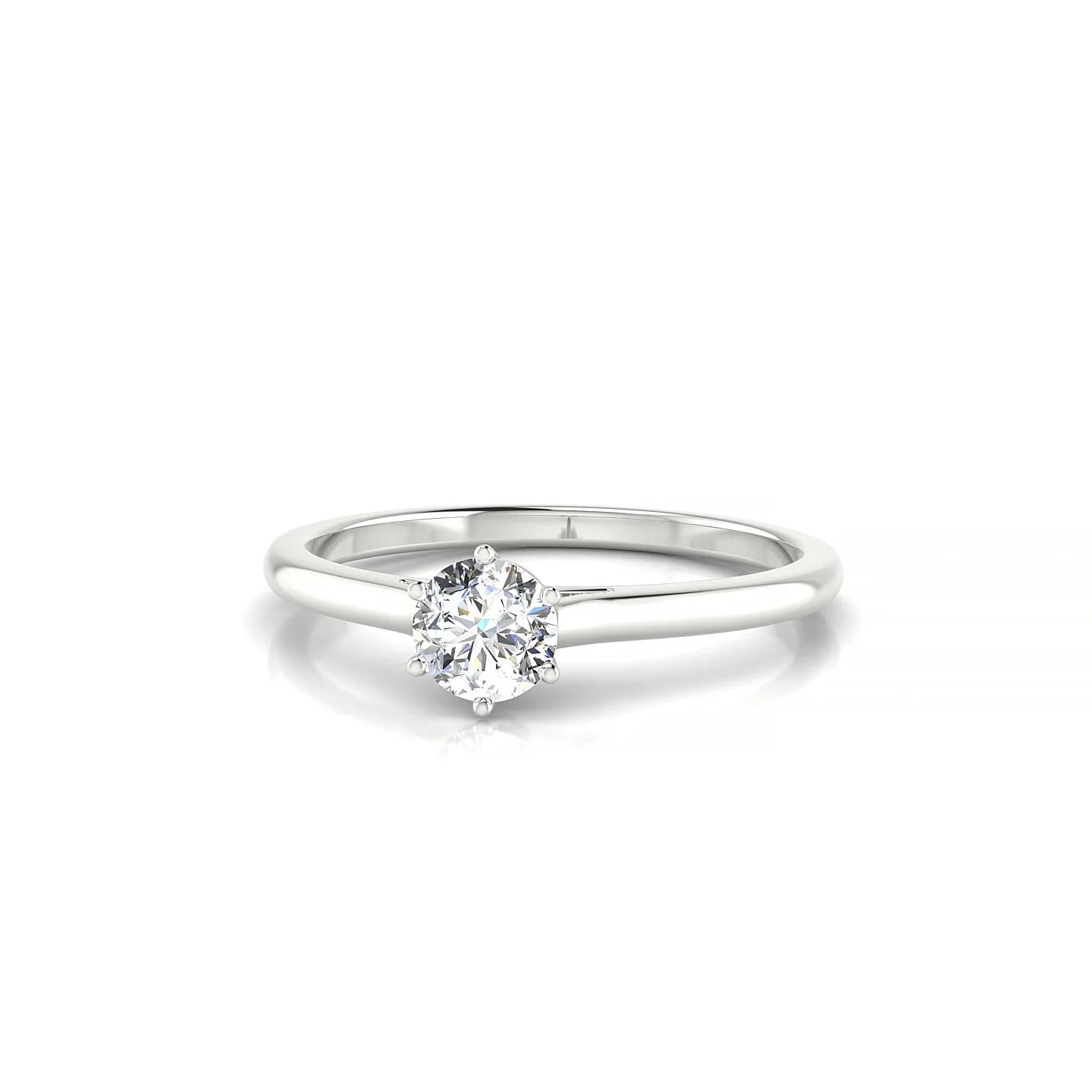 Ember | 18k White Gold 4.2 mm Round Diamond Ring