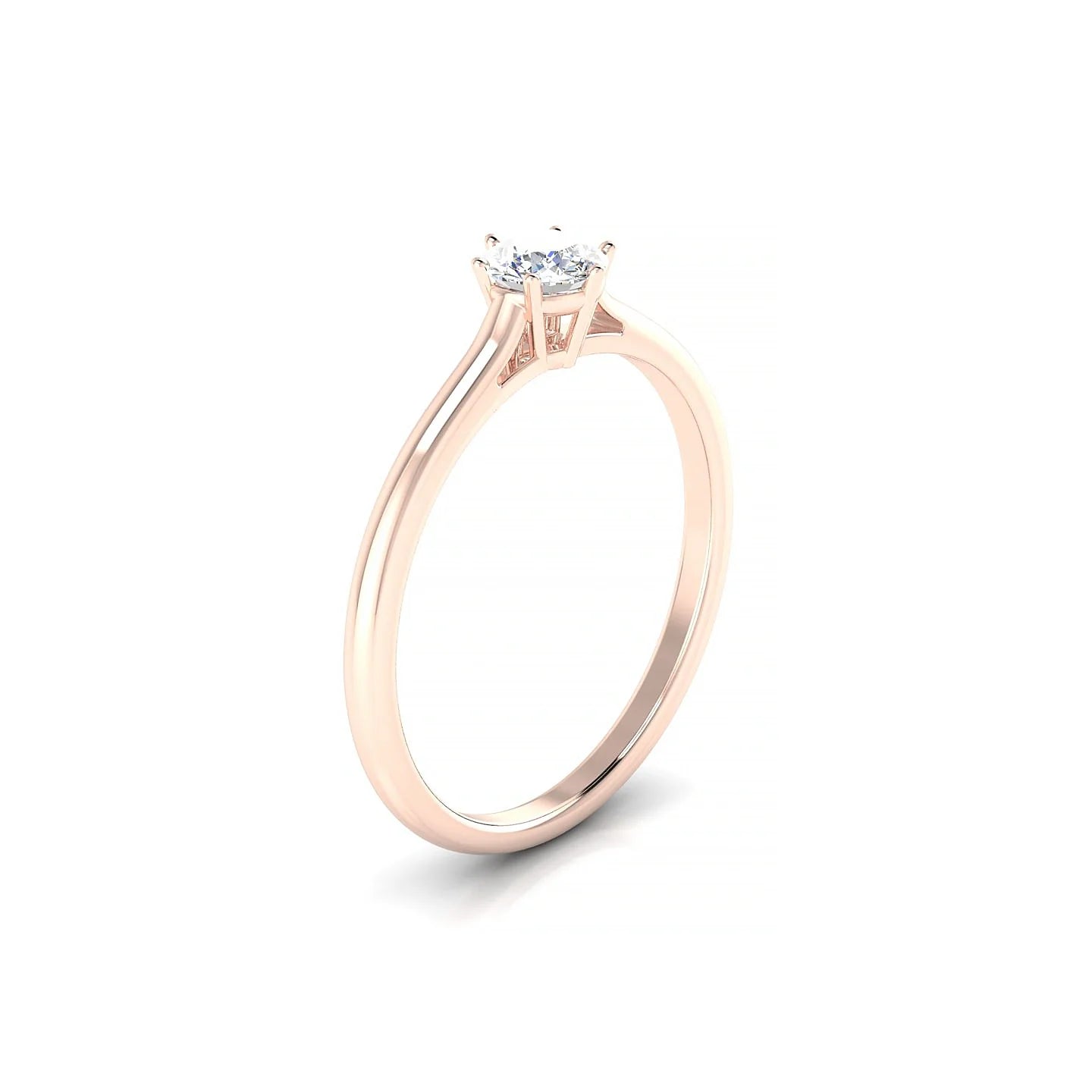 Ember | 18k Rose Gold 4.2 mm Round Diamond Ring