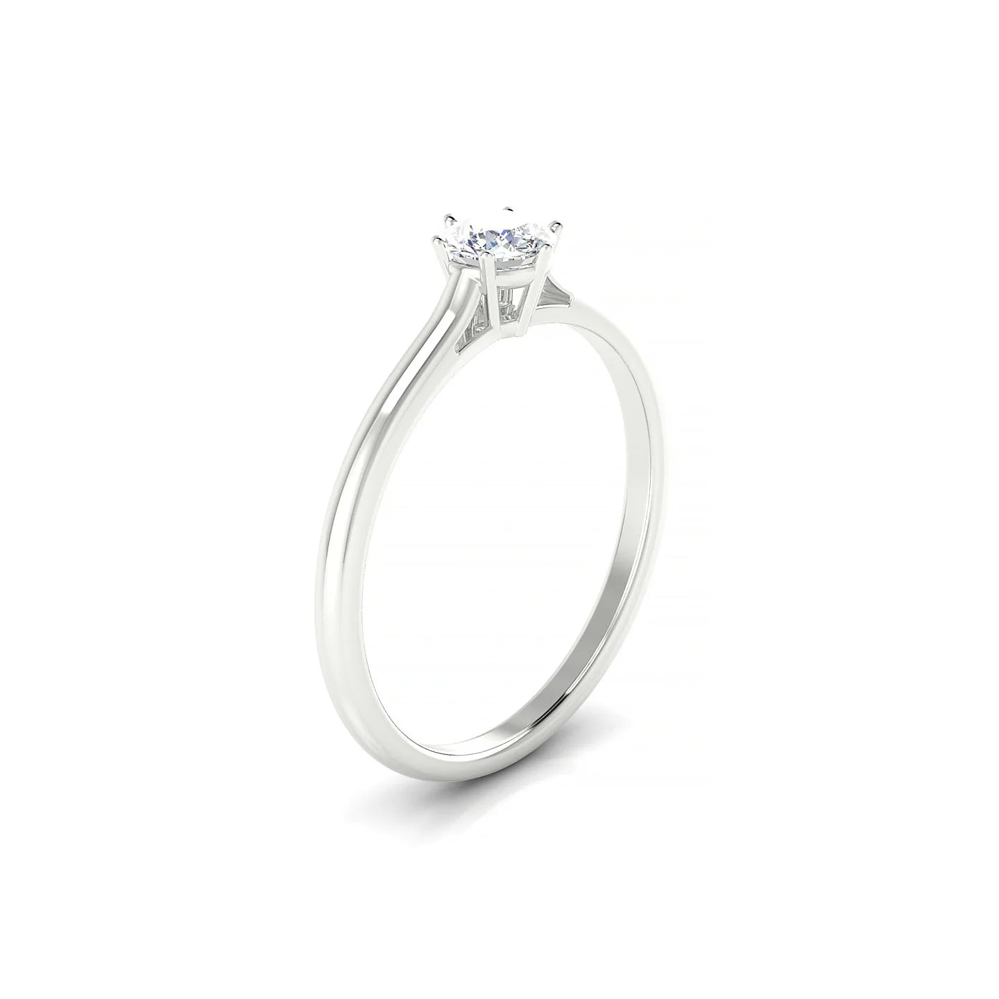 Ember | 18k White Gold 4.2 mm Round Diamond Ring