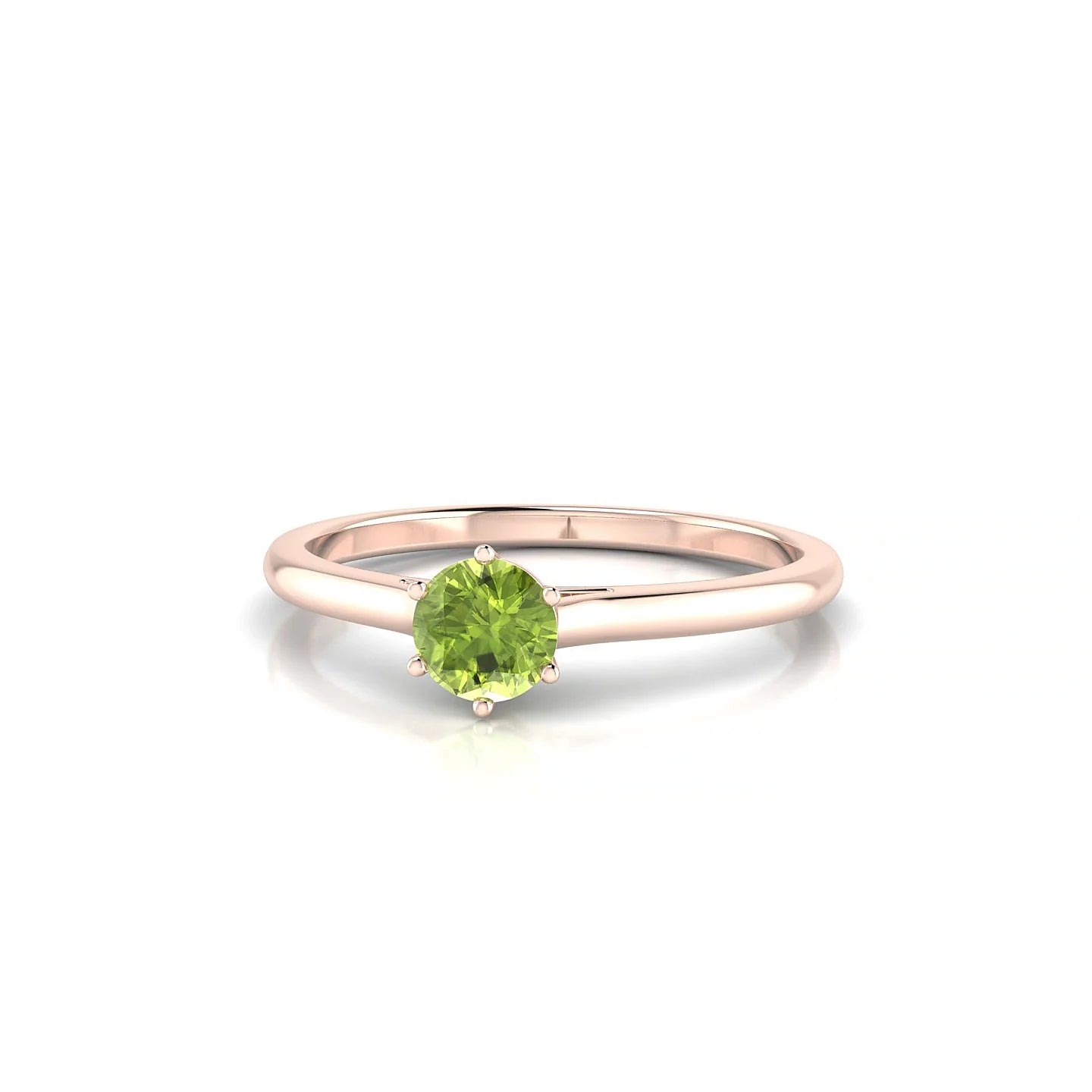 Ember | 18k Rose Gold 4.5 mm Round Peridot Ring