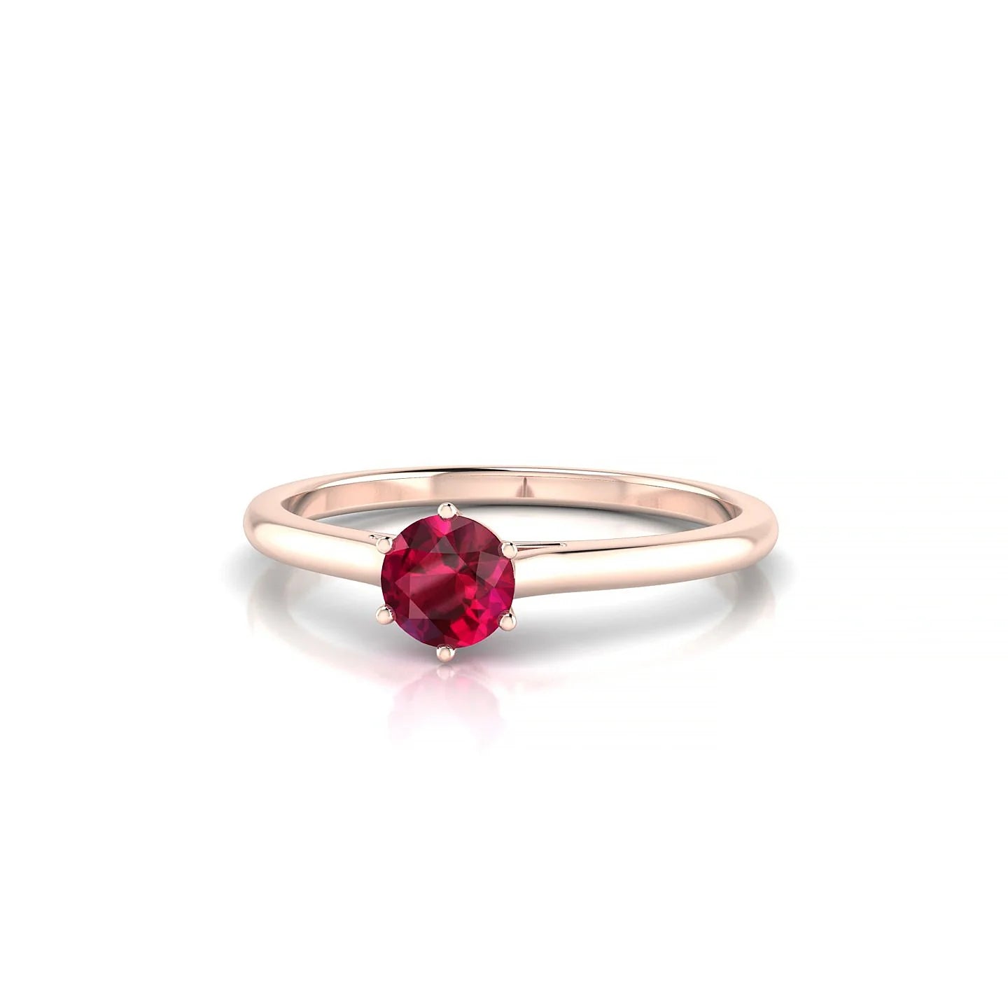 Ember | 18k Rose Gold 4.5 mm Round Ruby Ring