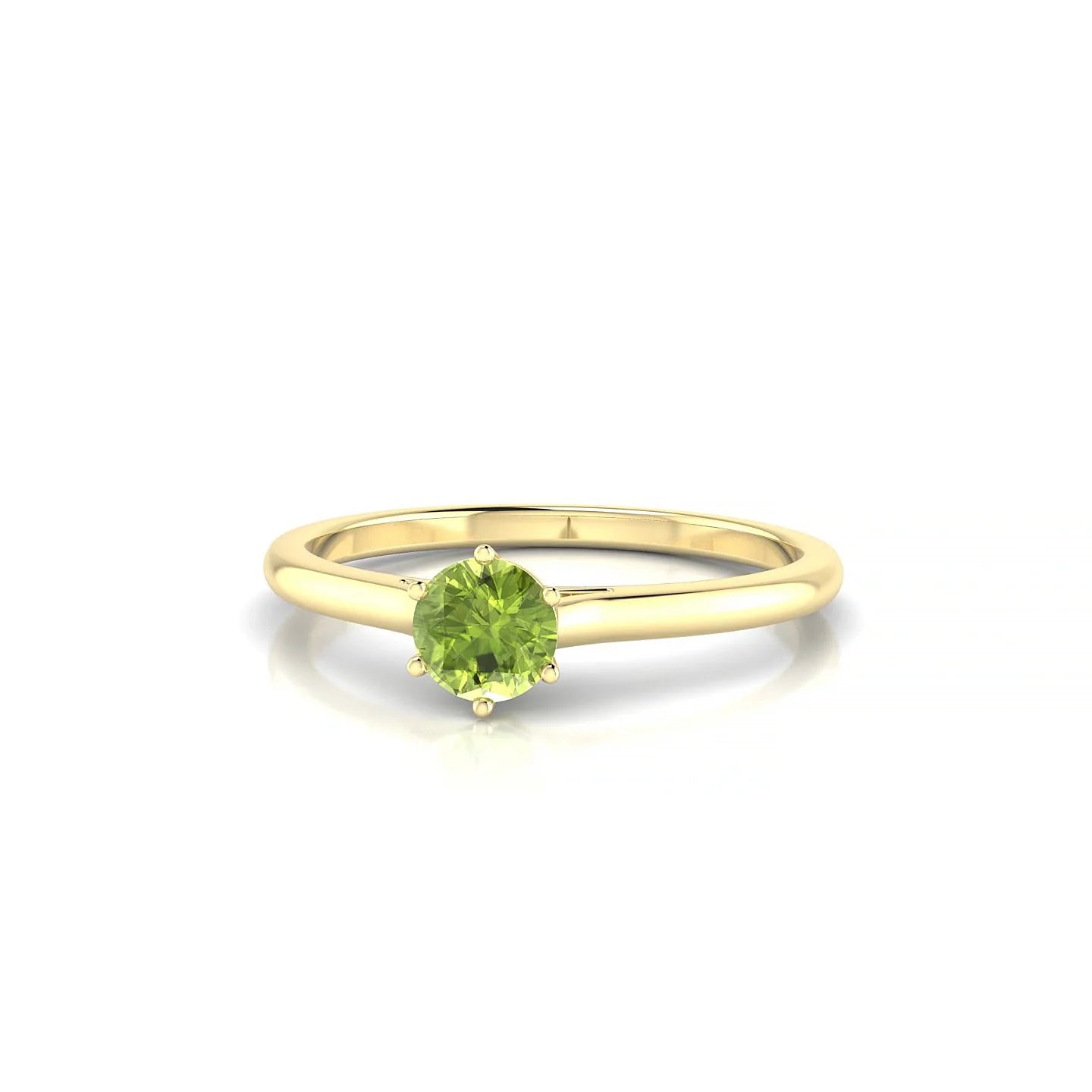 Ember | 18k Yellow Gold 4.5 mm Round Peridot Ring