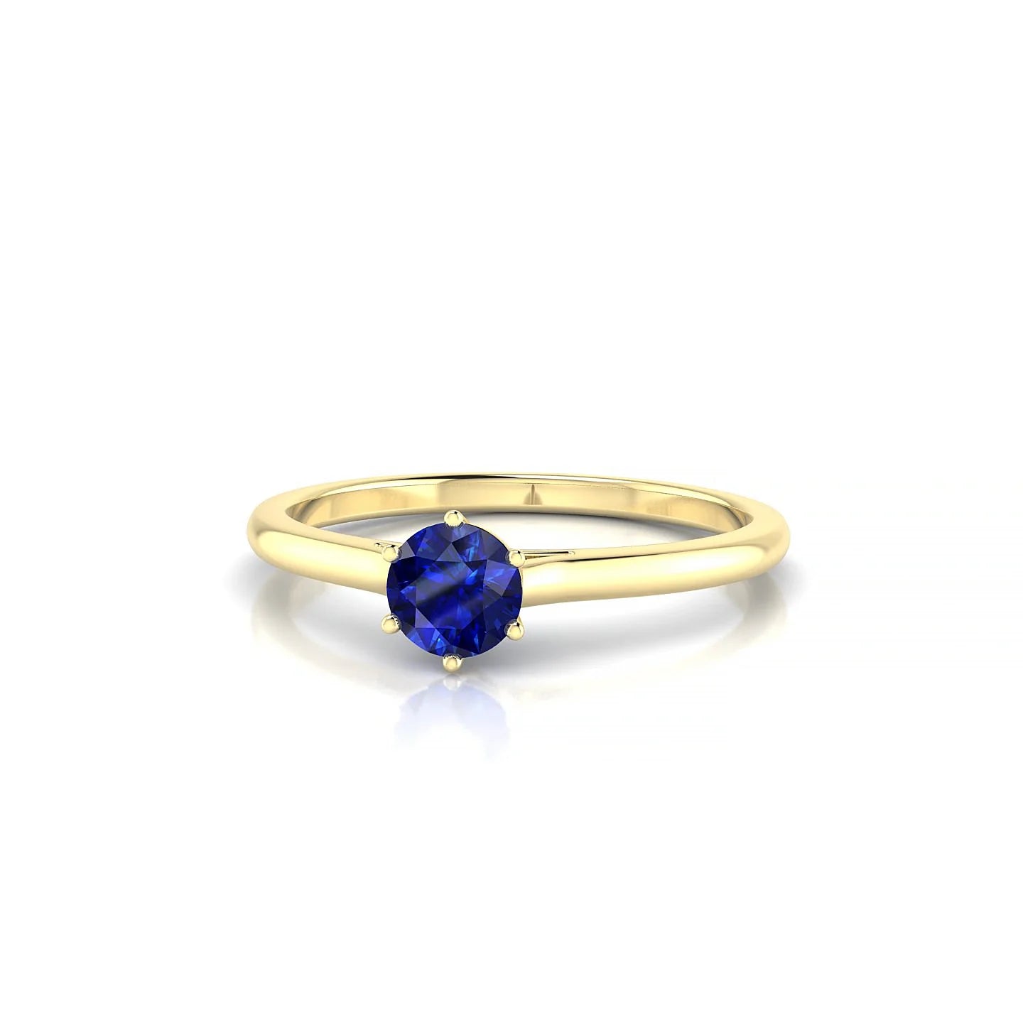 Ember | 18k Yellow Gold 4.5 mm Round Sapphire Ring