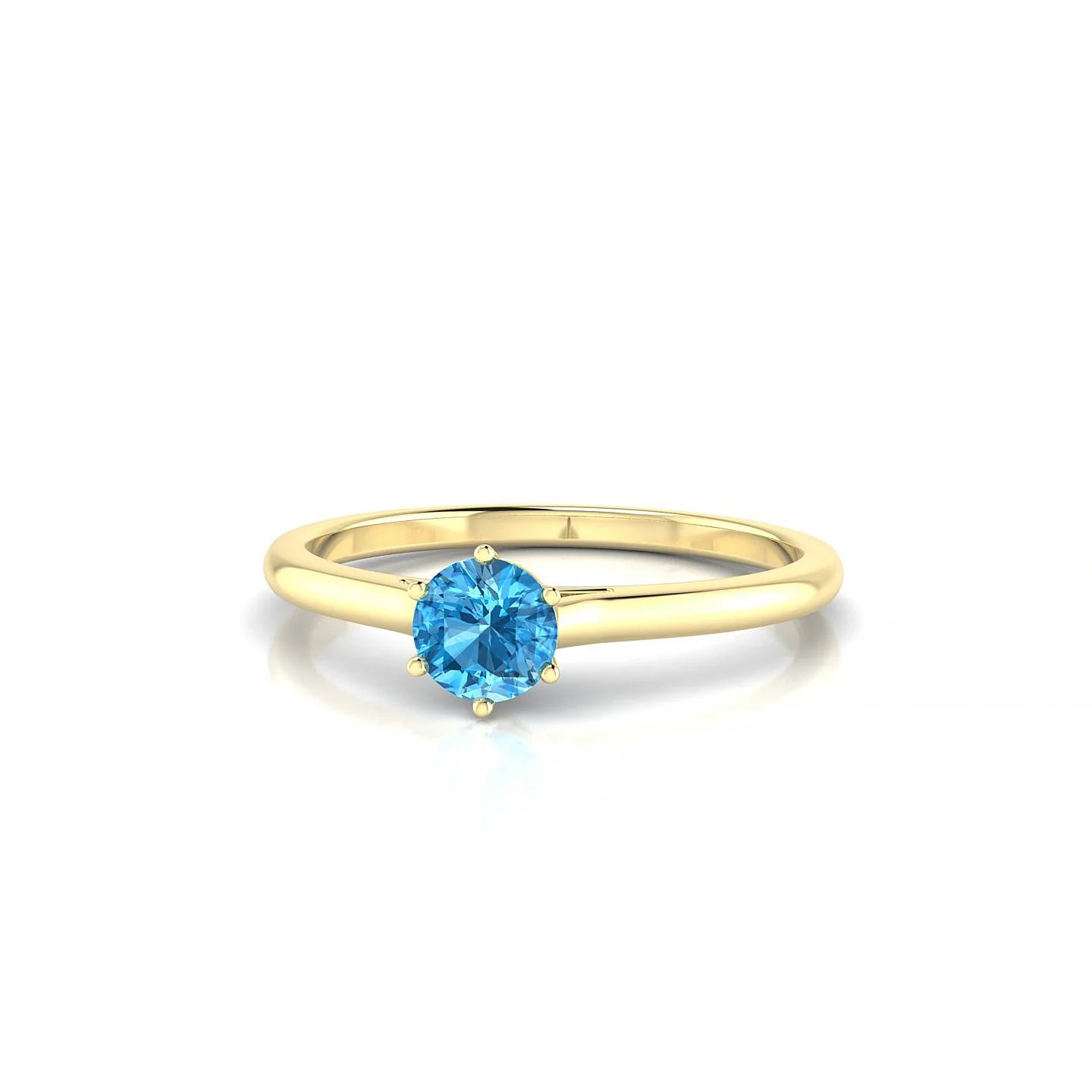Ember | 18k Yellow Gold 4.5 mm Round Topaz Ring