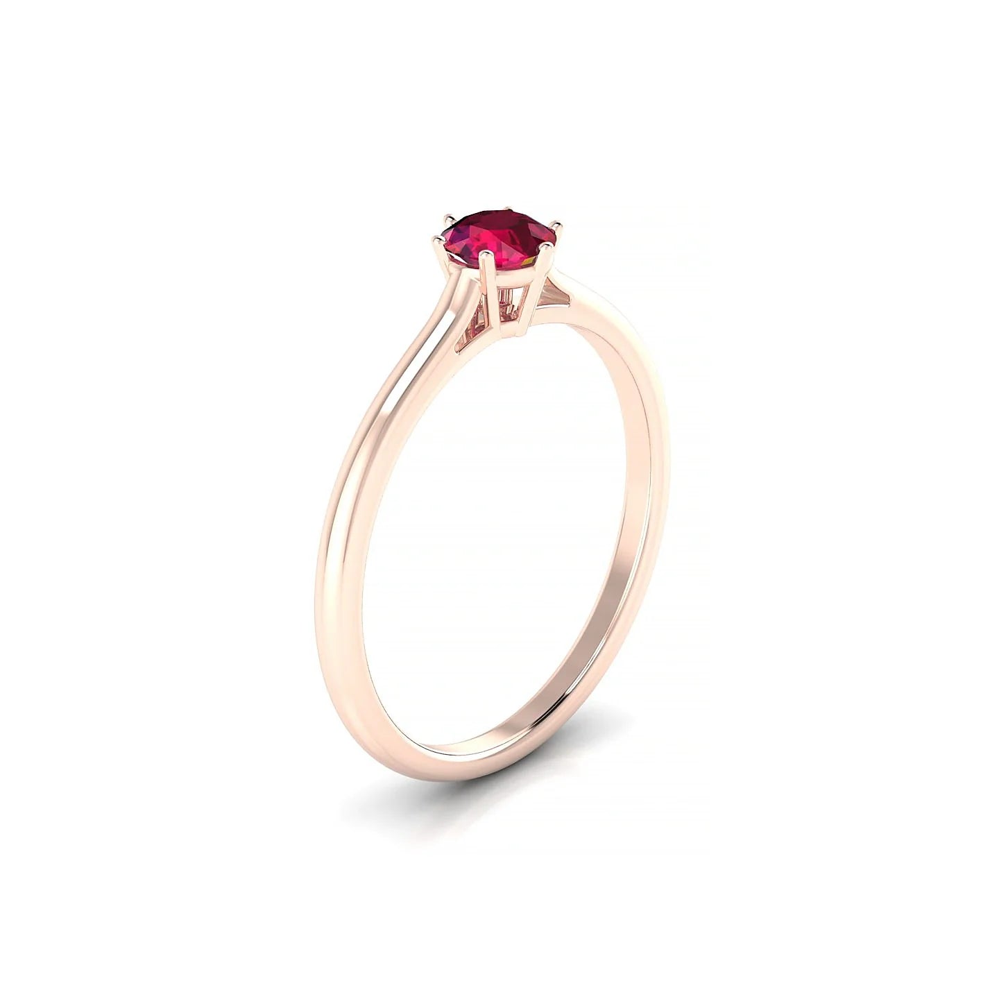 Ember | 18k Rose Gold 4.5 mm Round Ruby Ring