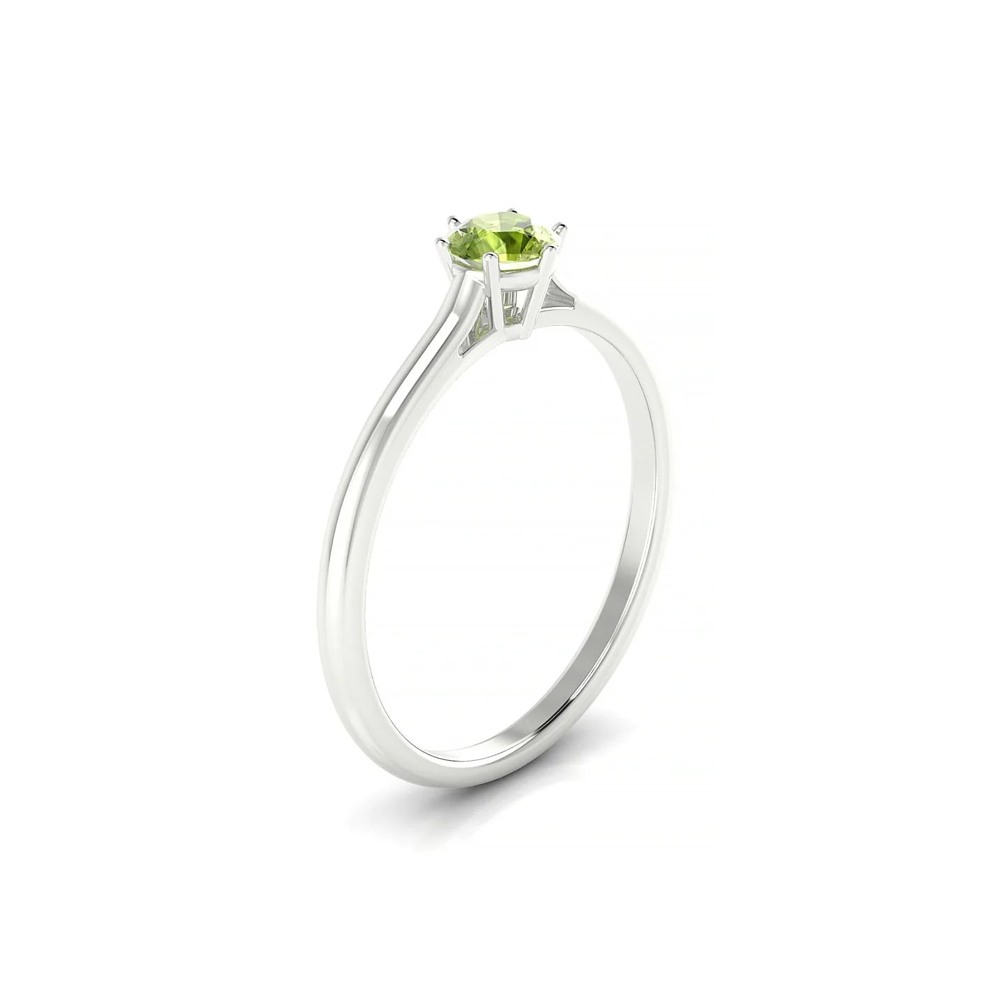 Ember | 18k White Gold 4.5 mm Round Peridot Ring