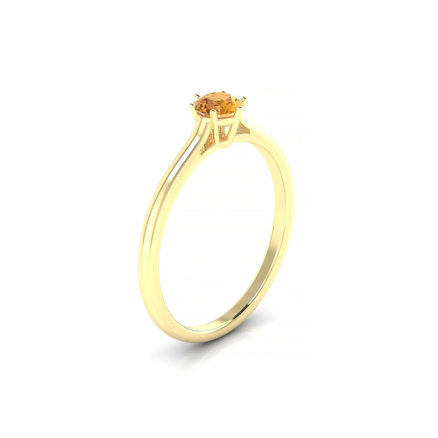 Ember | 18k Yellow Gold 4.5 mm Round Citrine Ring