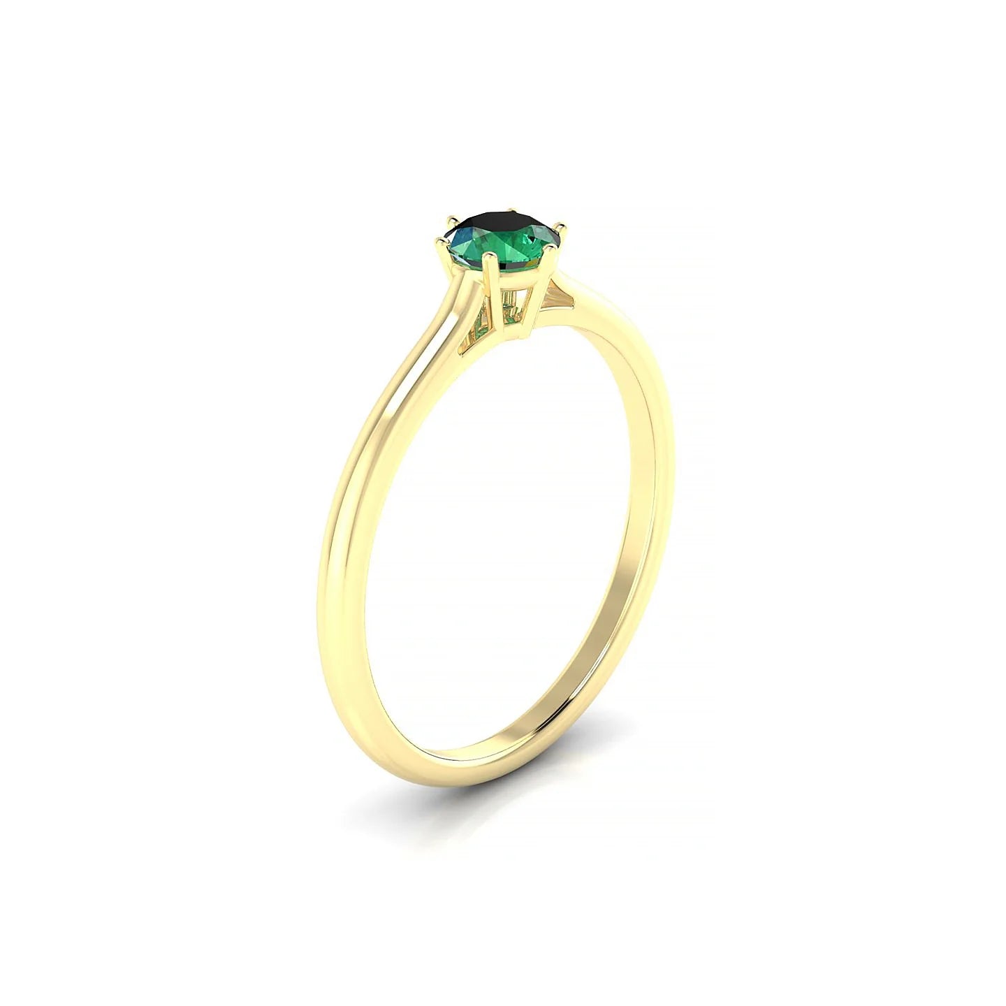 Ember | 18k Yellow Gold 4.5 mm Round Emerald Ring