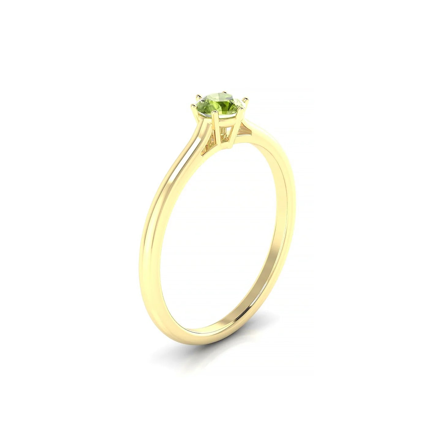 Ember | 18k Yellow Gold 4.5 mm Round Peridot Ring