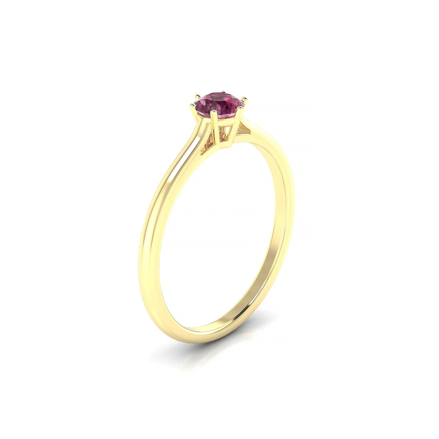 Ember | 18k Yellow Gold 4.5 mm Round Rhodolite Ring