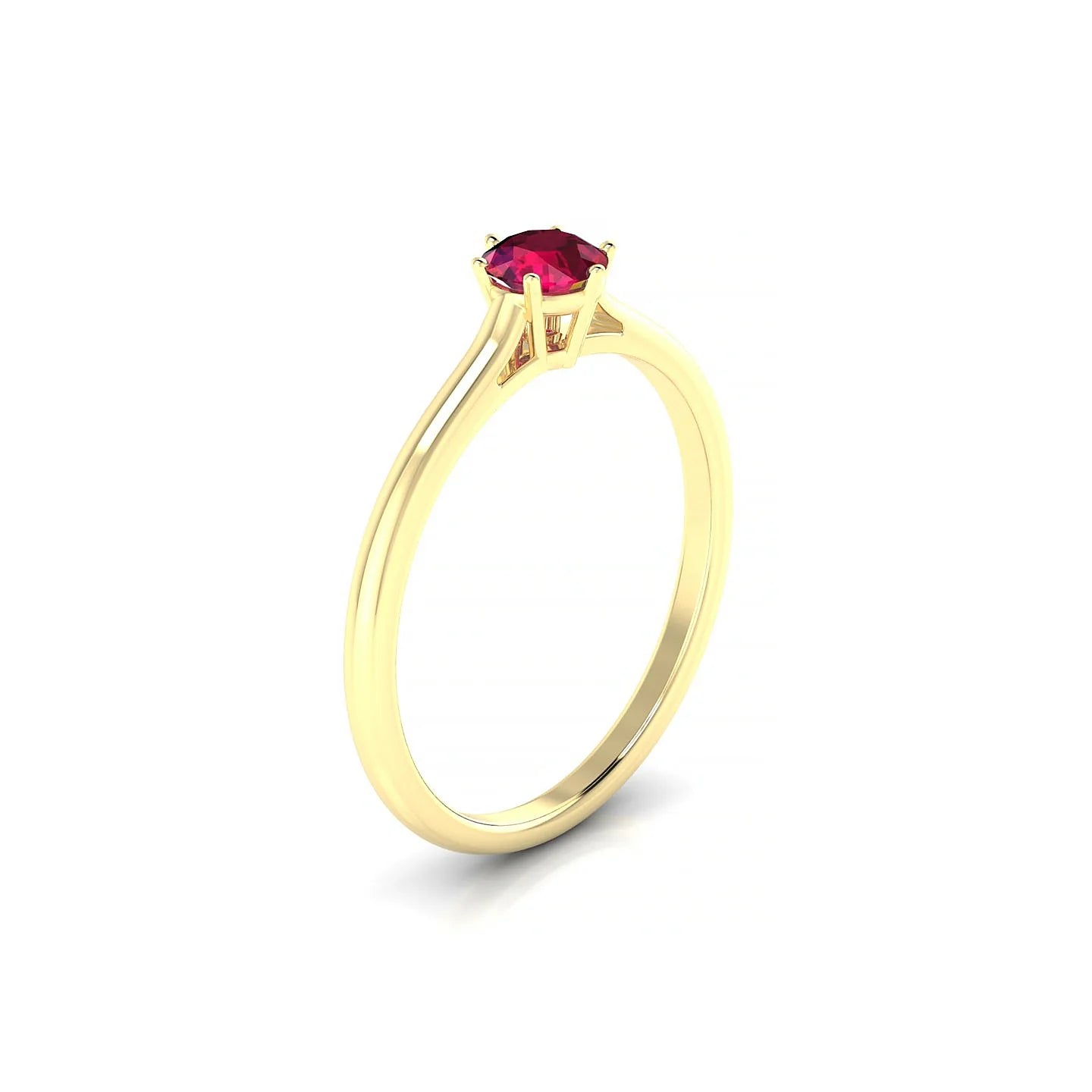 Ember | 18k Yellow Gold 4.5 mm Round Ruby Ring