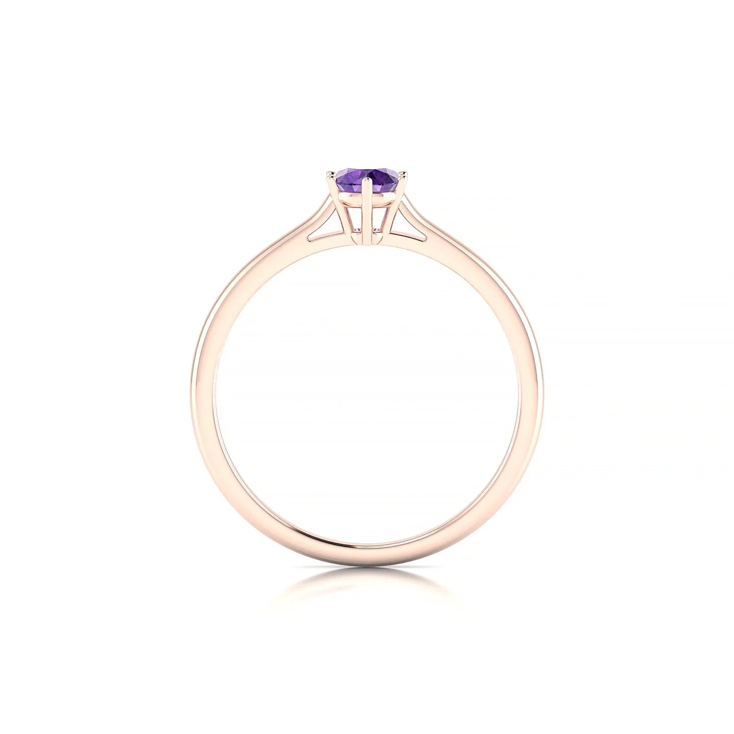 Ember | 18k Rose Gold 4.5 mm Round Amethyst Ring