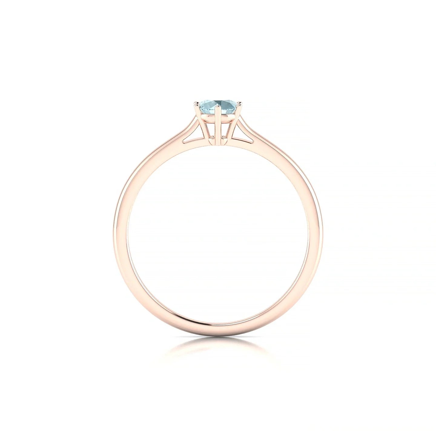 Ember | 18k Rose Gold 4.5 mm Round Aquamarine Ring