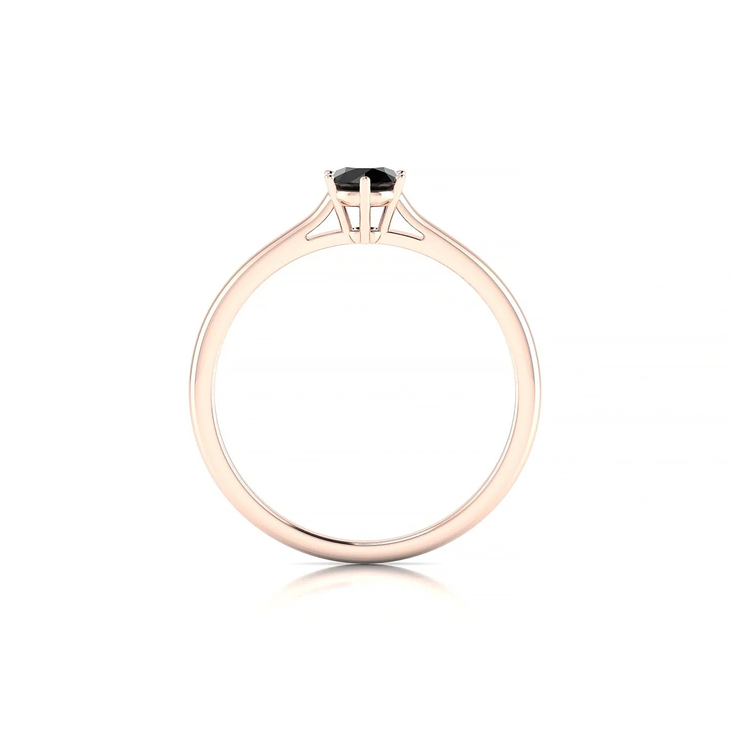 Ember | 18k Rose Gold 4.5 mm Round Black Diamond Ring