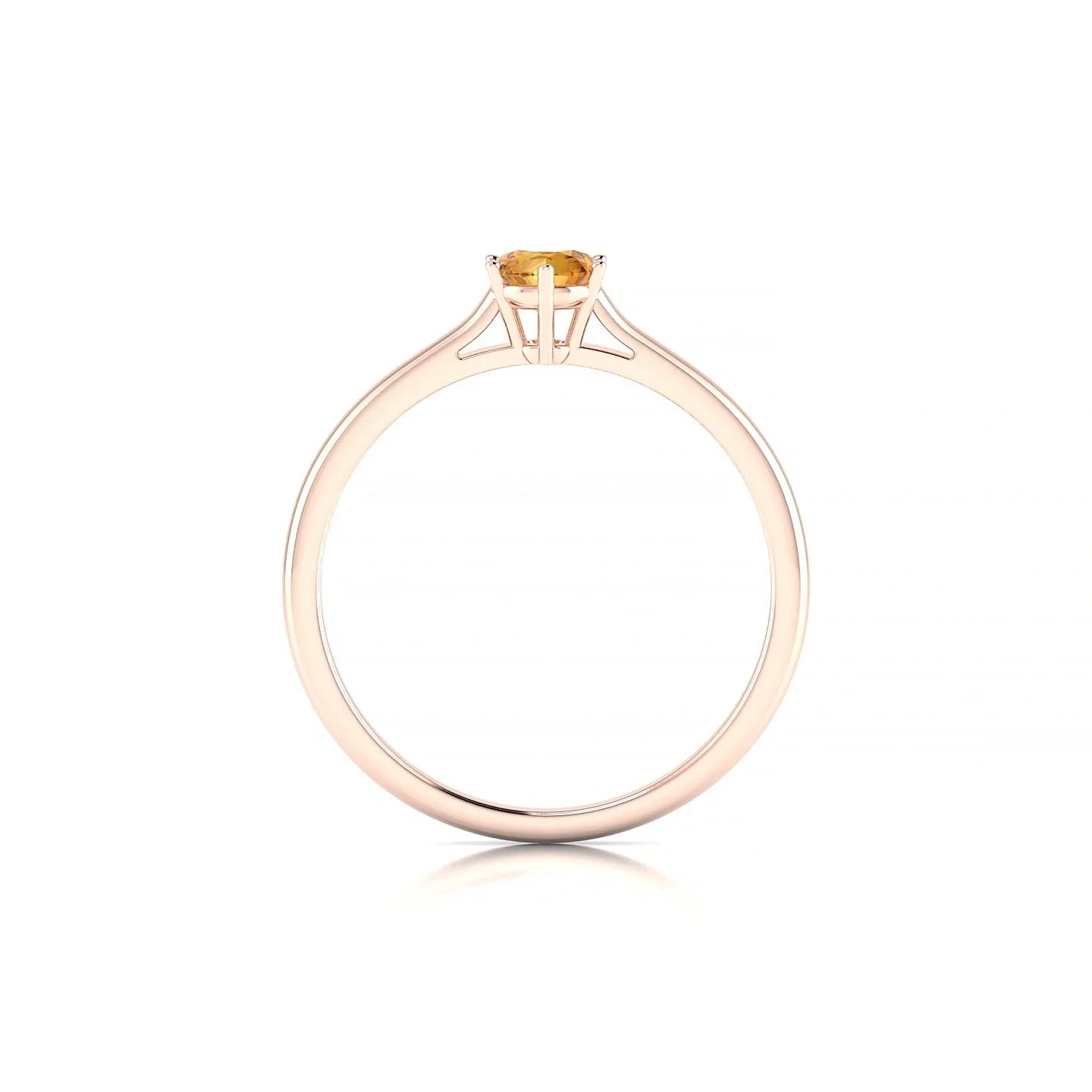Ember | 18k Rose Gold 4.5 mm Round Citrine Ring