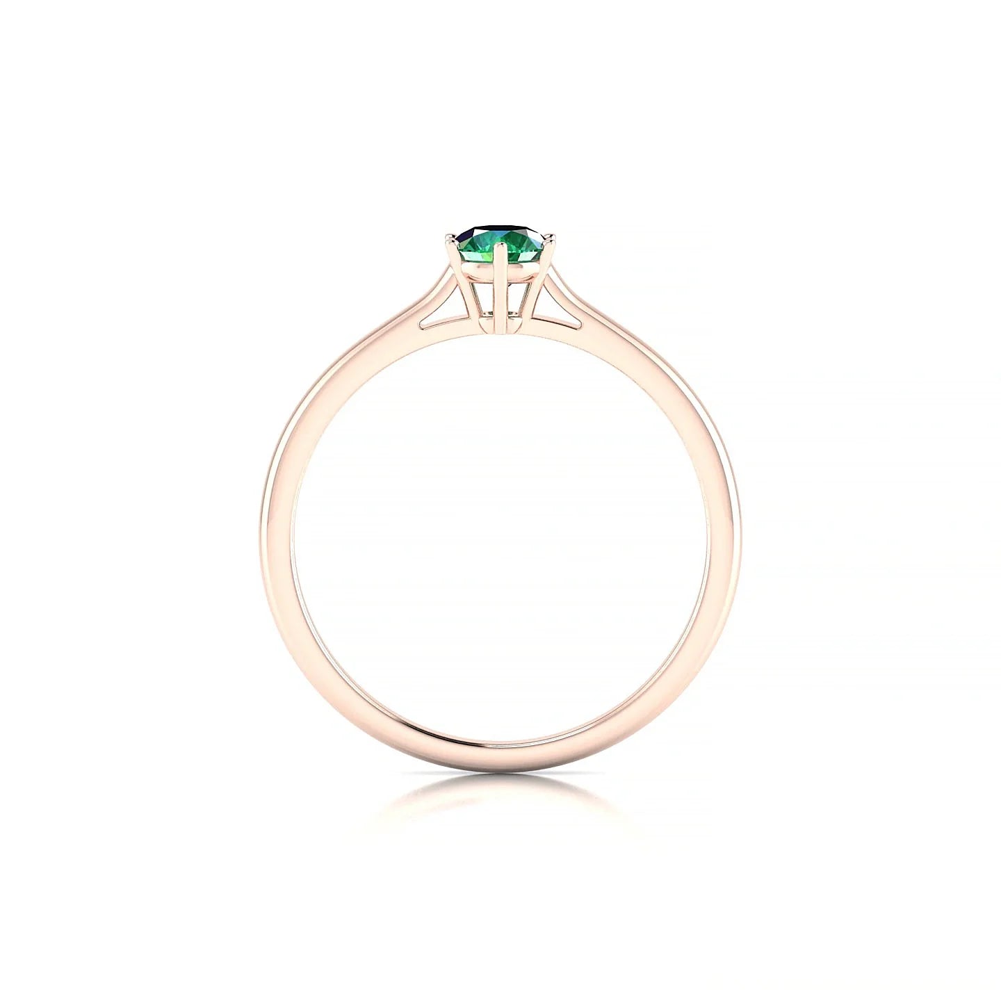 Ember | 18k Rose Gold 4.5 mm Round Emerald Ring