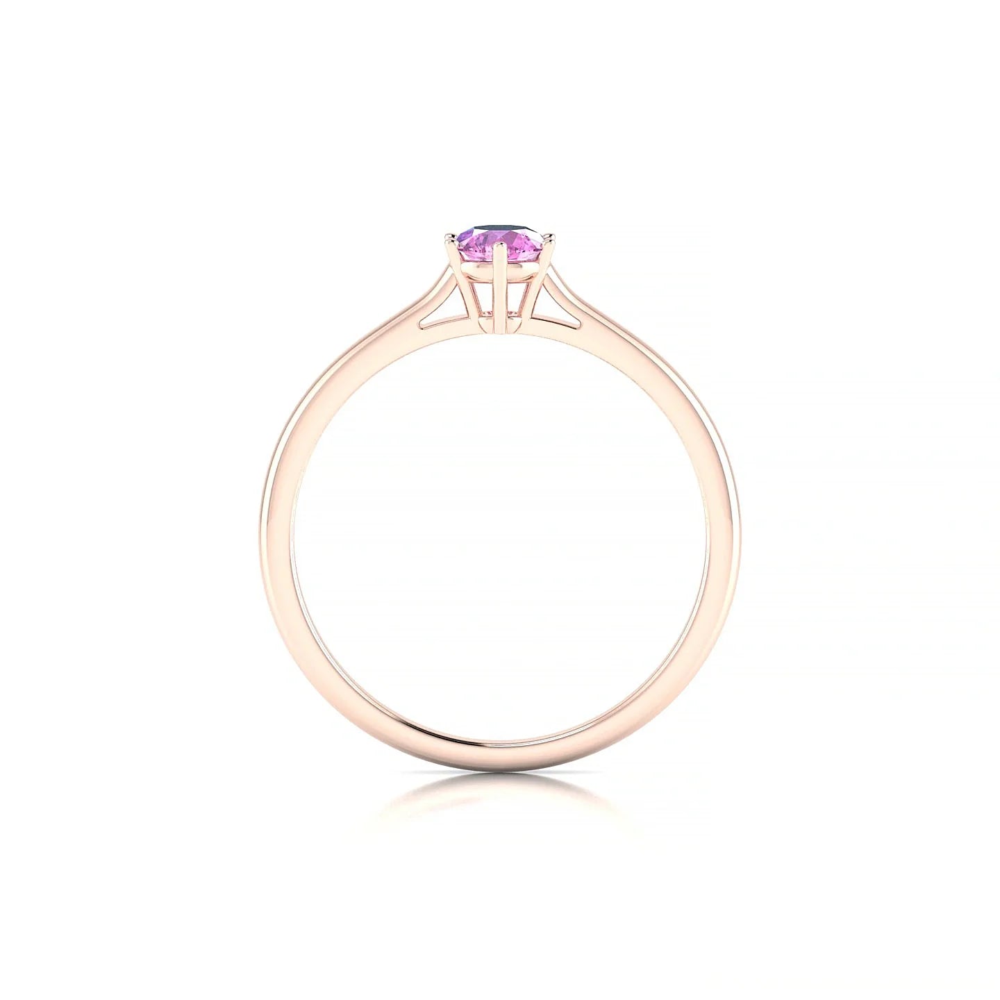 Ember | 18k Rose Gold 4.5 mm Round Pink Sapphire Ring
