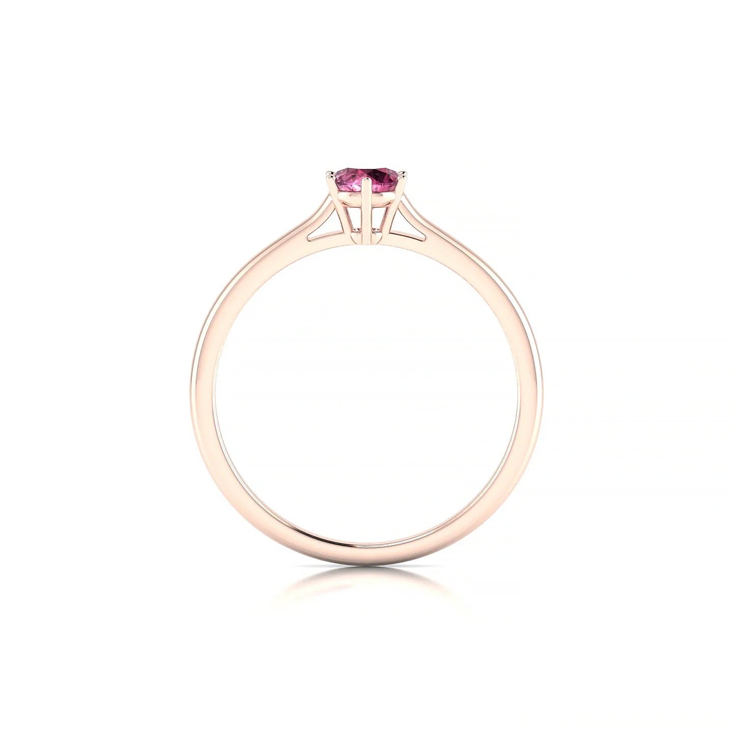Ember | 18k Rose Gold 4.5 mm Round Rhodolite Ring
