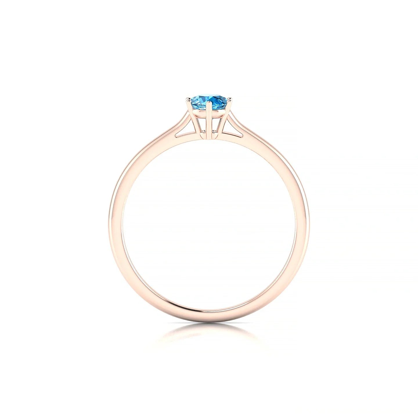 Ember | 18k Rose Gold 4.5 mm Round Topaz Ring