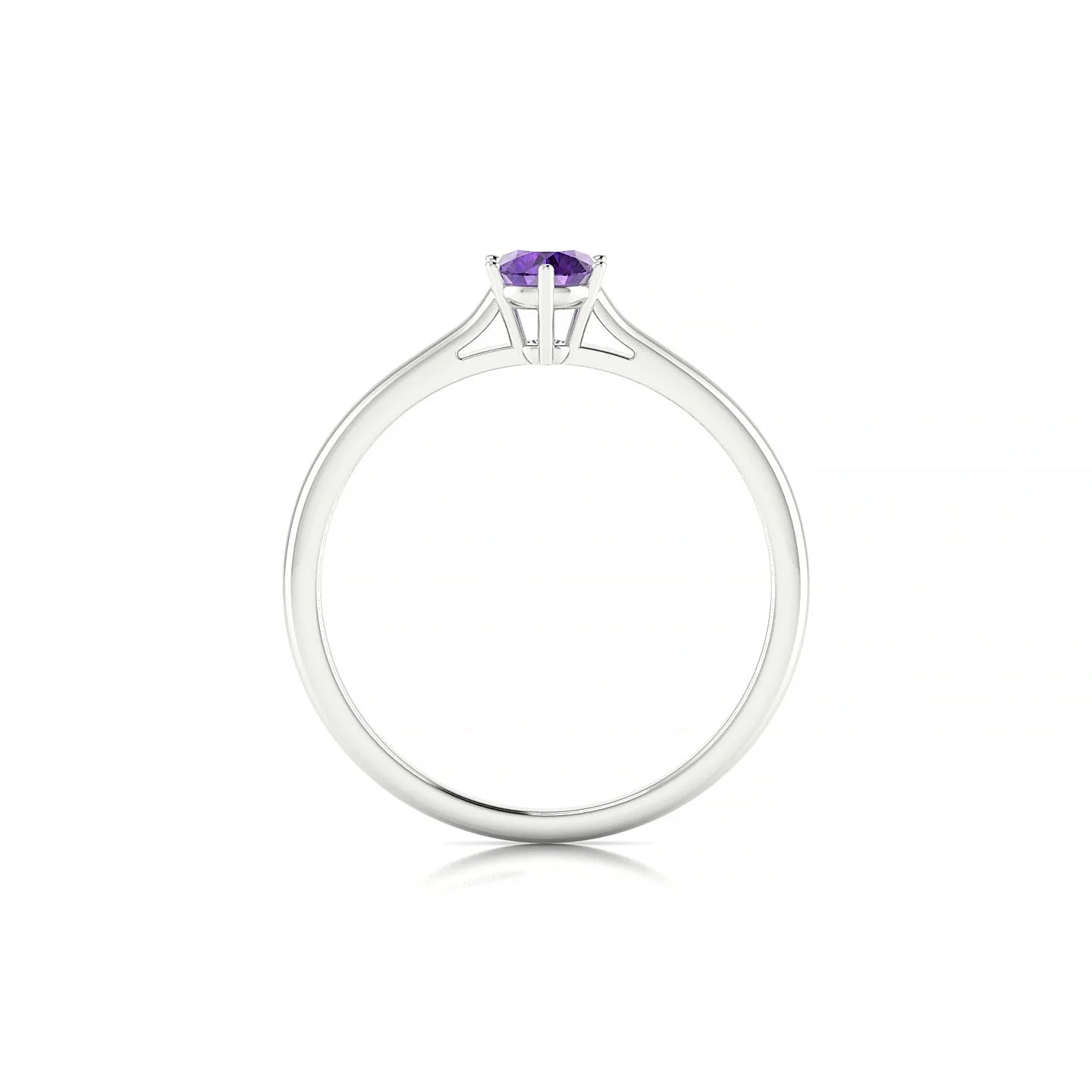 Ember | 18k White Gold 4.5 mm Round Amethyst Ring