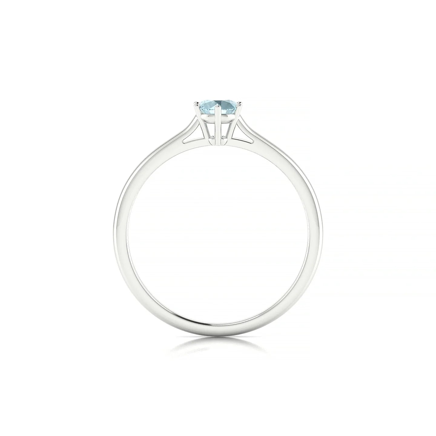 Ember | 18k White Gold 4.5 mm Round Aquamarine Ring