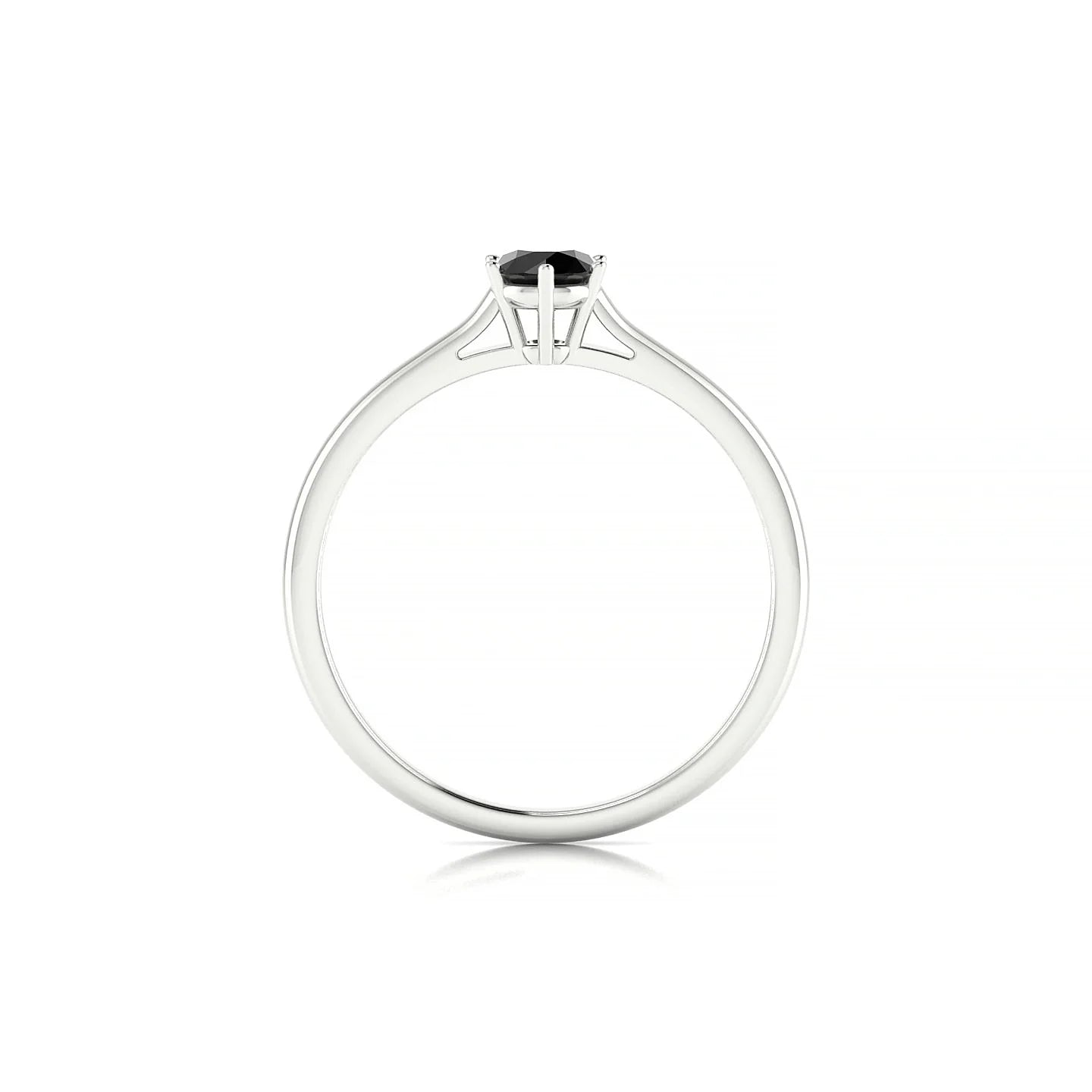 Ember | 18k White Gold 4.5 mm Round Black Diamond Ring