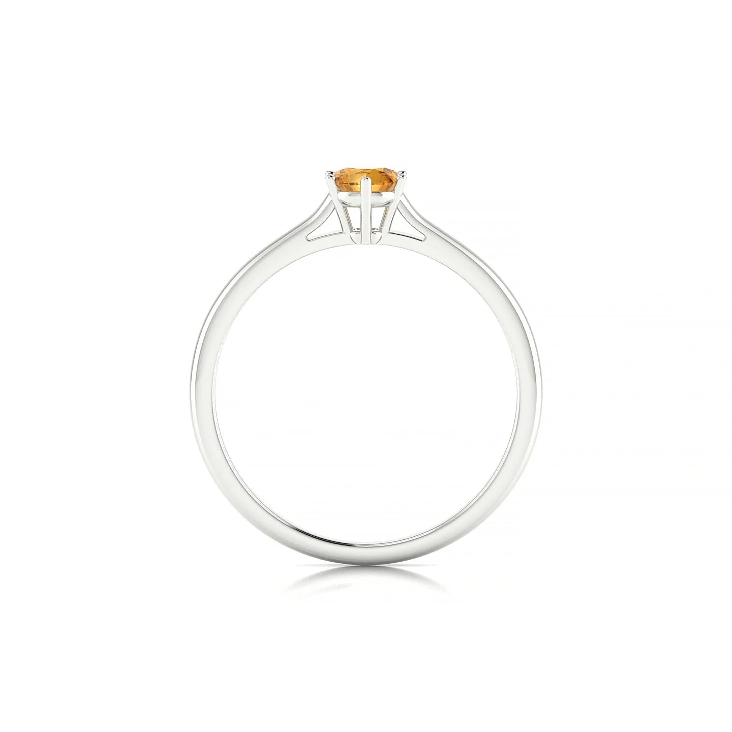 Ember | 18k White Gold 4.5 mm Round Citrine Ring
