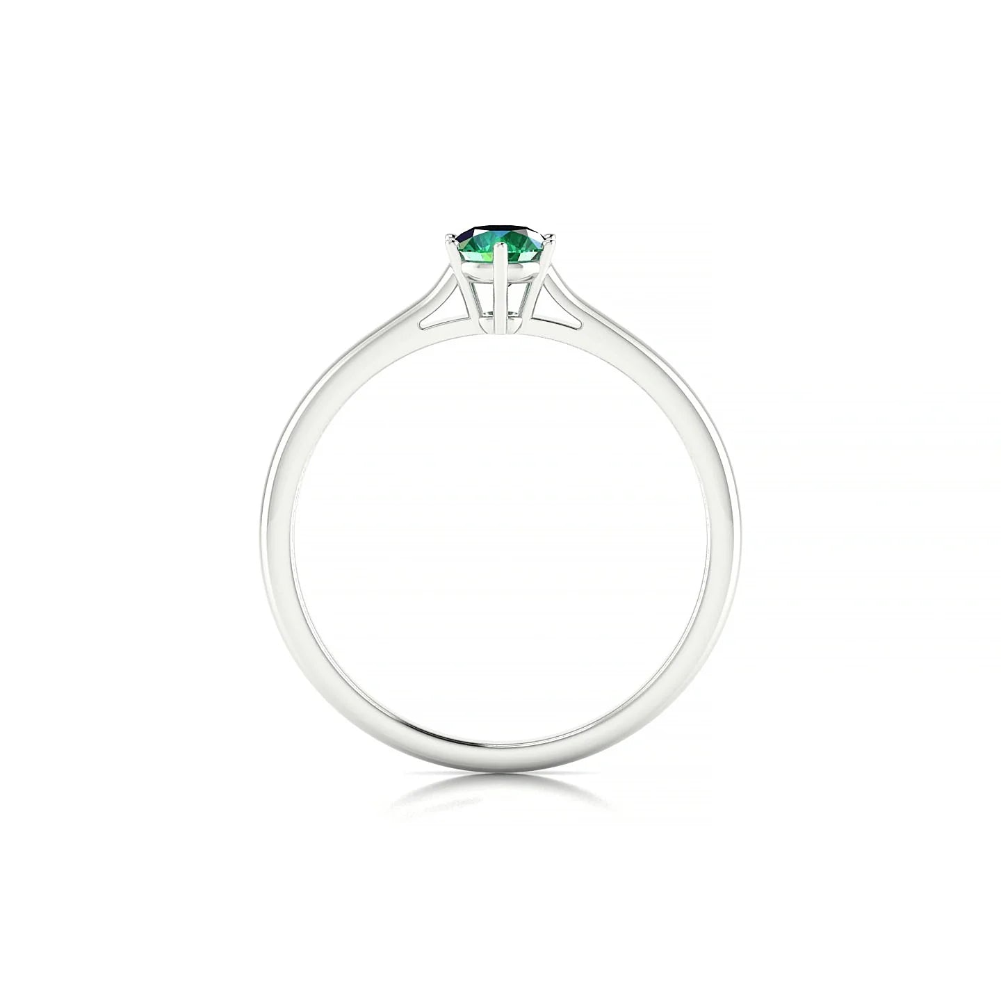 Ember | 18k White Gold 4.5 mm Round Emerald Ring