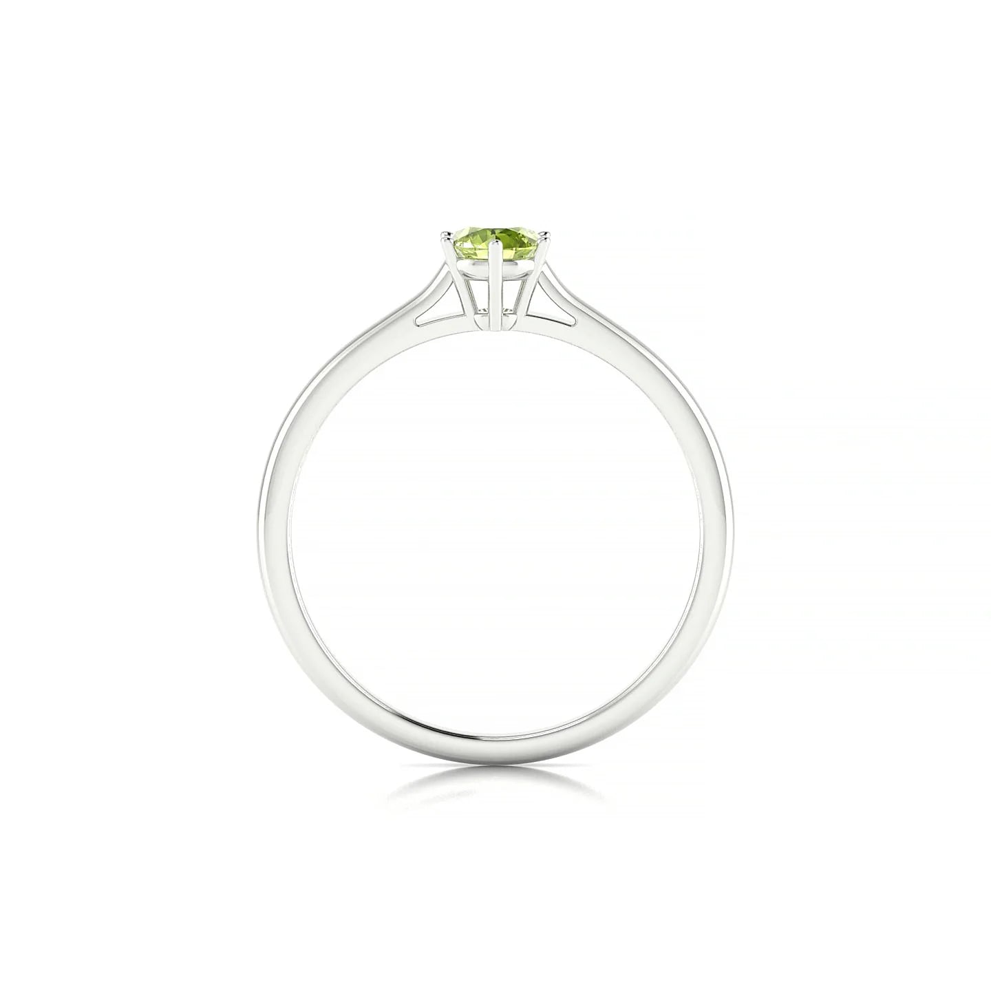 Ember | 18k White Gold 4.5 mm Round Peridot Ring